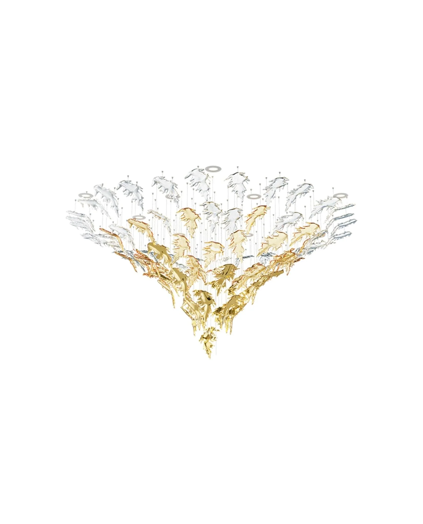 Cosolion Bird Amber Clear Glass Chandelier - Image 9