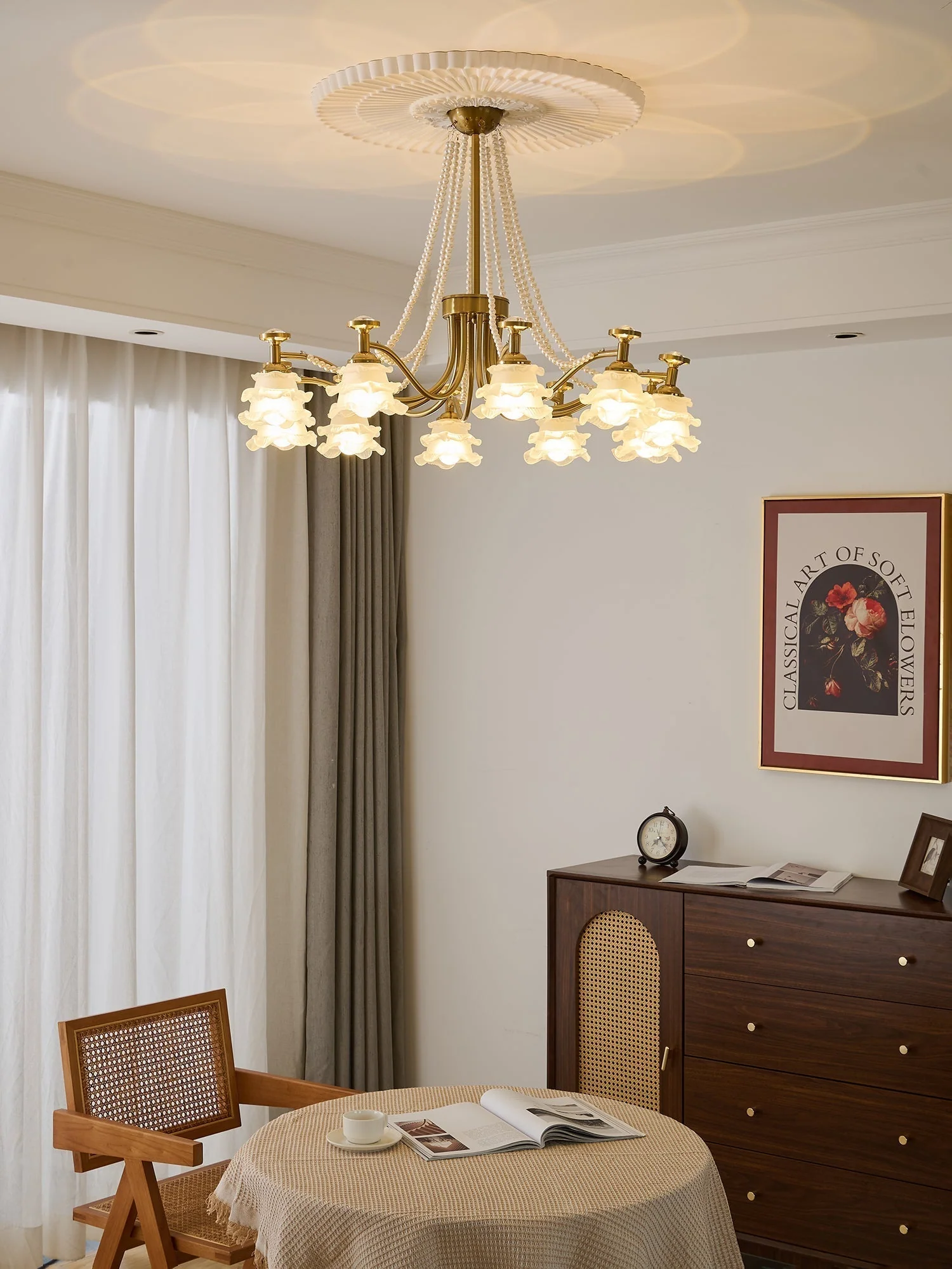 Cotalisra Premium Elegance Rose Glass Chandelier - Image 10