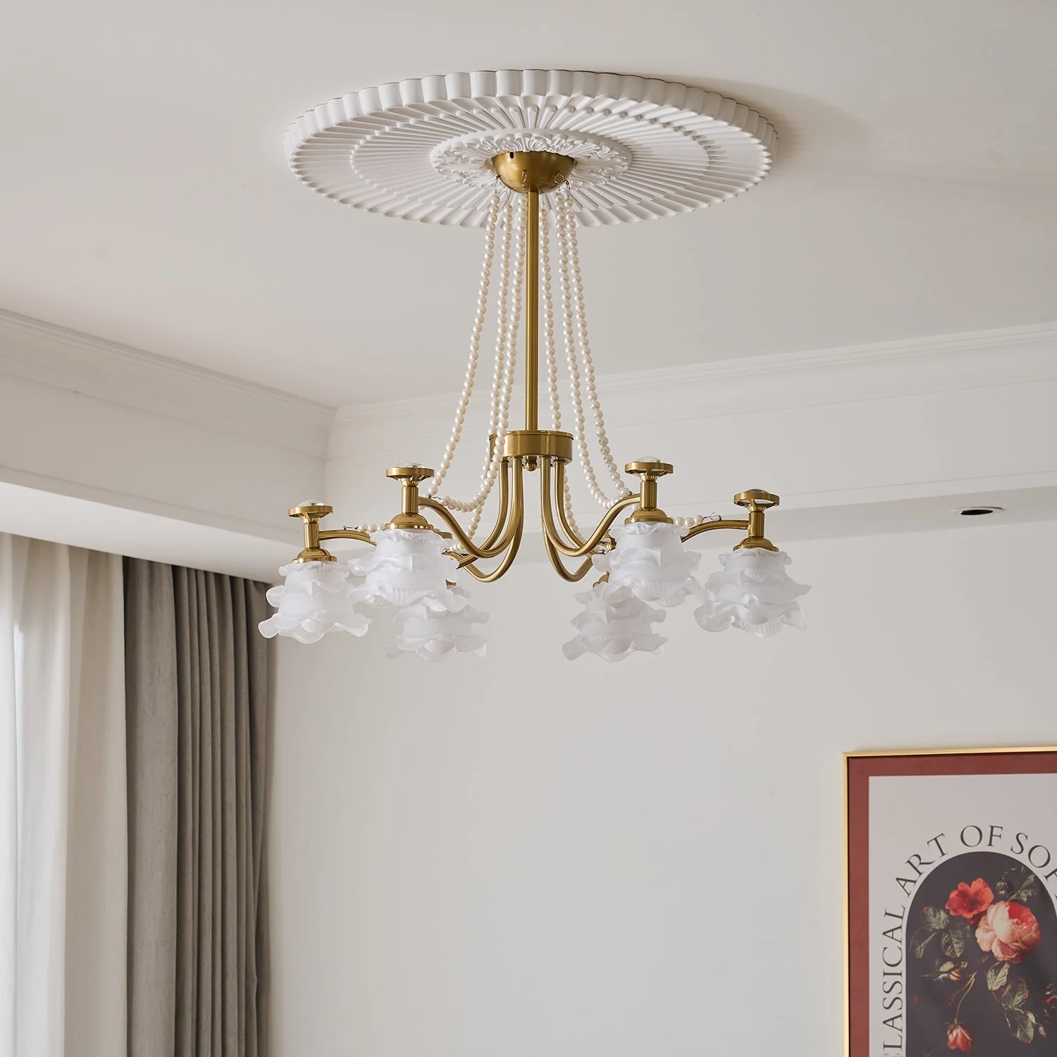 Cotalisra Premium Elegance Rose Glass Chandelier - Image 16