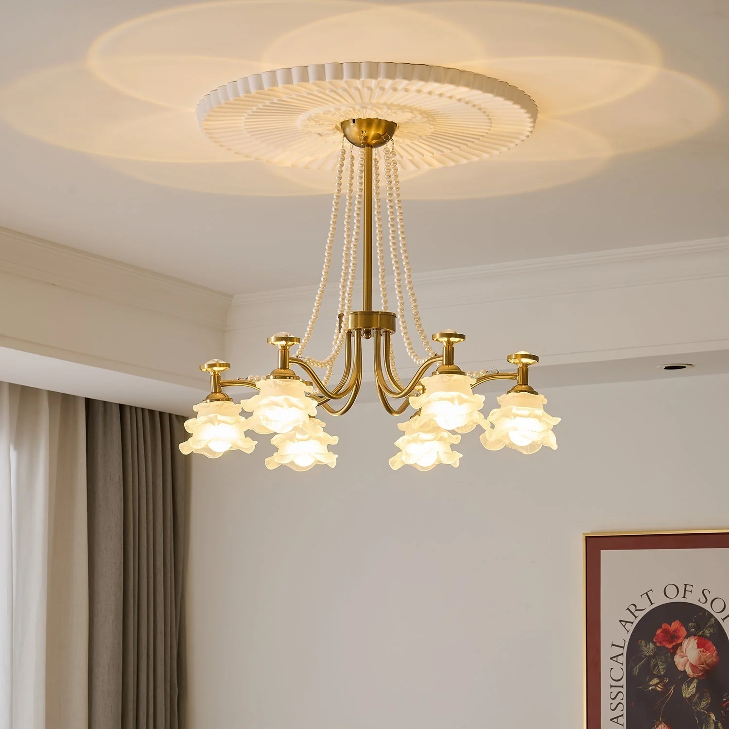Cotalisra Premium Elegance Rose Glass Chandelier - Image 26