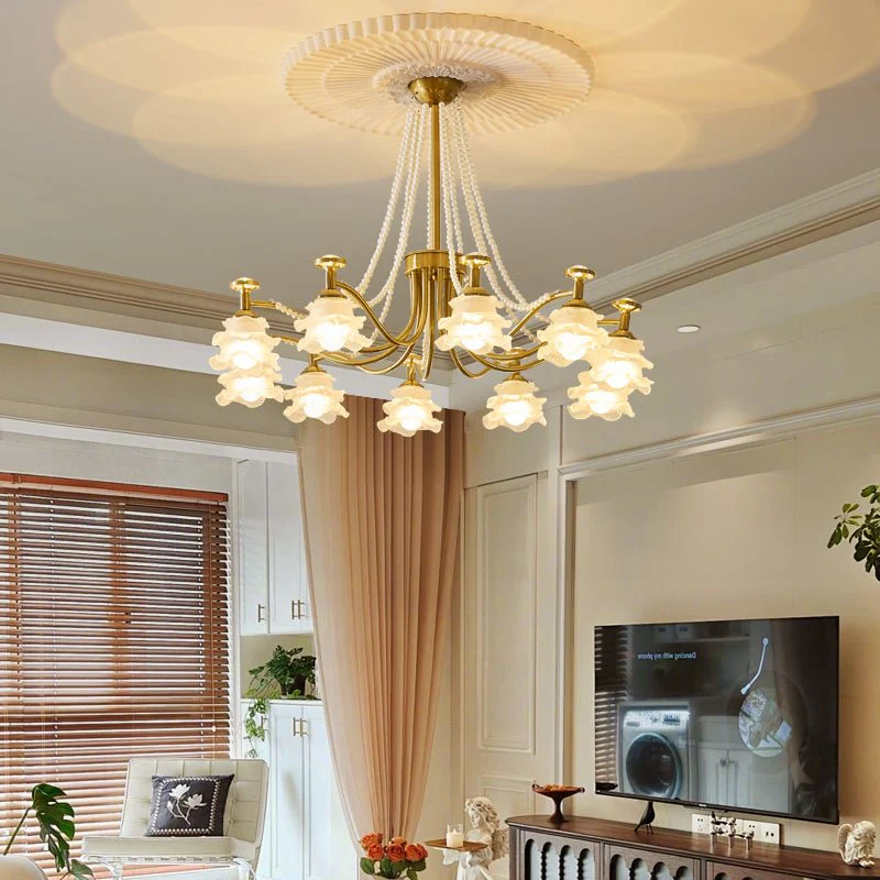 Cotalisra Premium Elegance Rose Glass Chandelier - Image 30