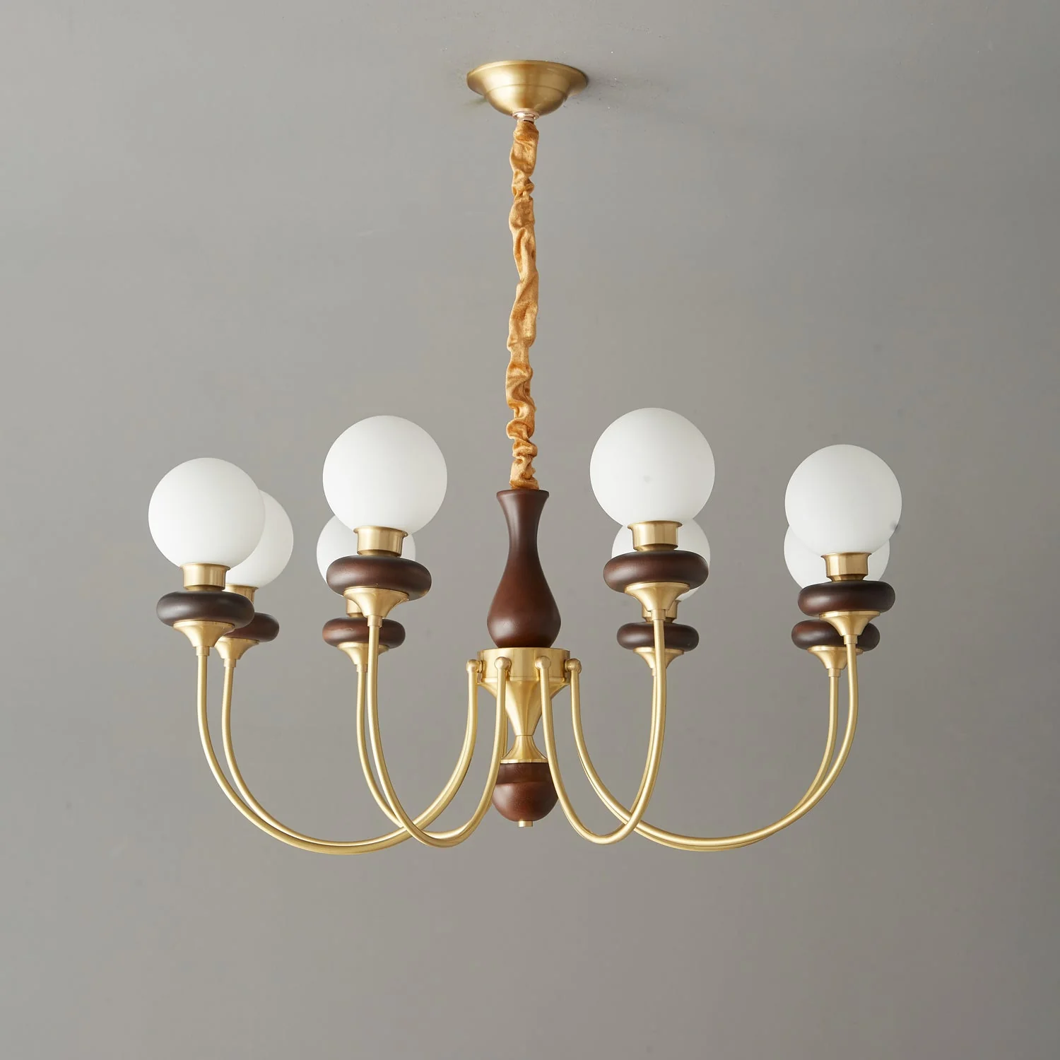 Cotheor Vintage Traditional Arc Wood Glass Chandelier - Image 27