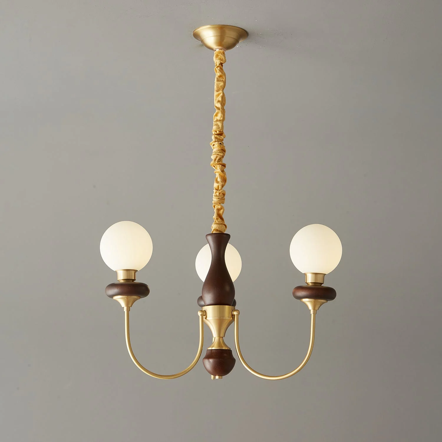 Cotheor Vintage Traditional Arc Wood Glass Chandelier - Image 6