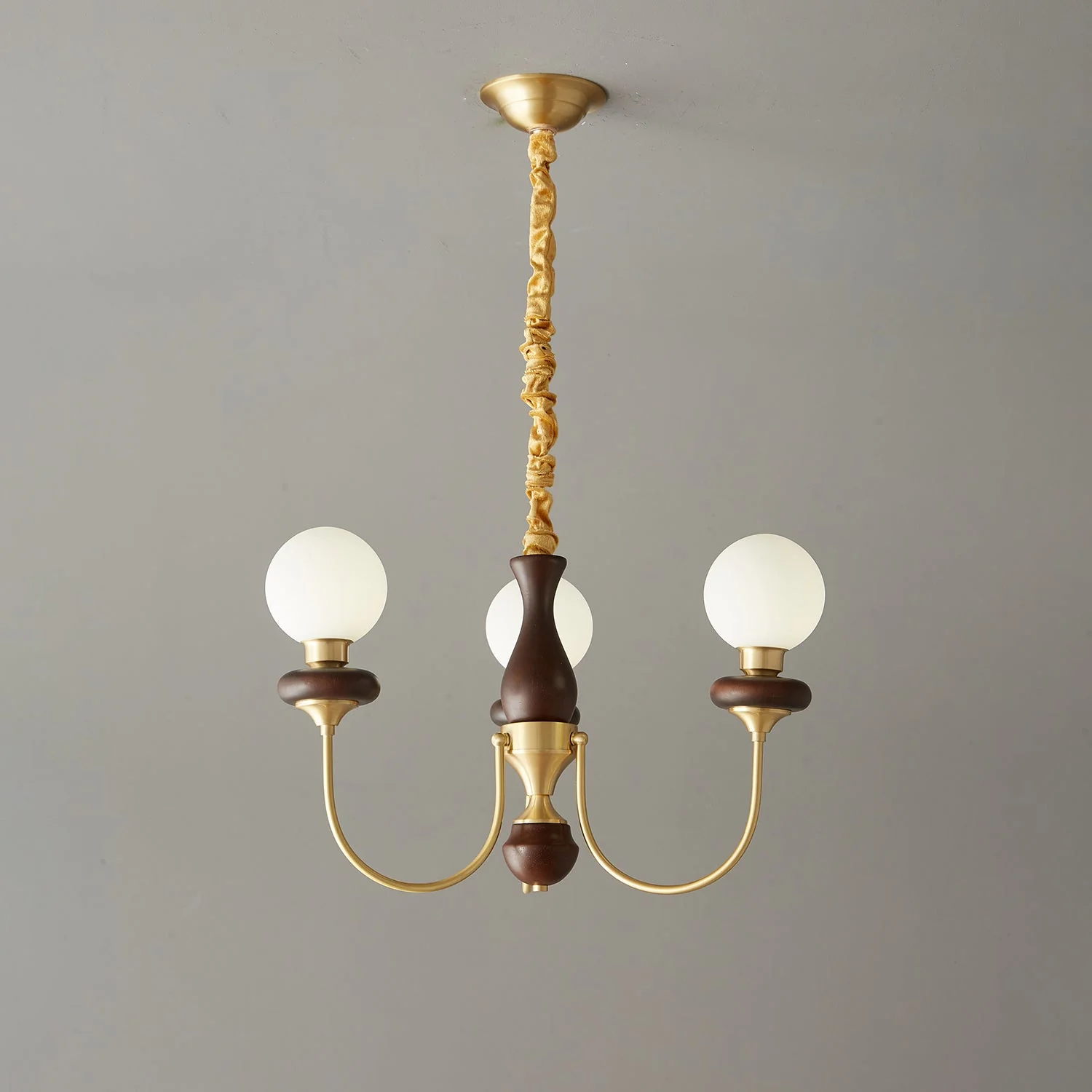 Cotheor Vintage Traditional Arc Wood Glass Chandelier - Image 7