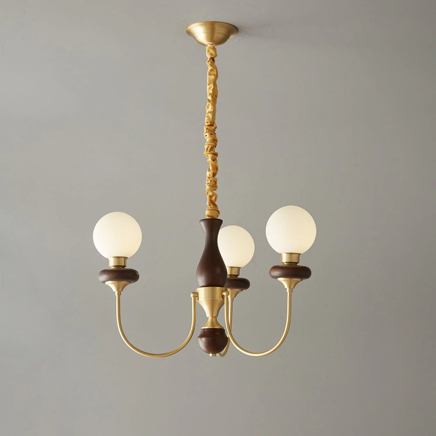 Cotheor Vintage Traditional Arc Wood Glass Chandelier - Image 8