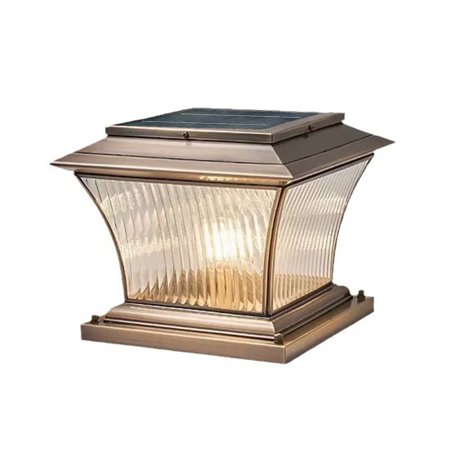 Counse Copper European style Glass Outdoor Pillar Light - Image 4