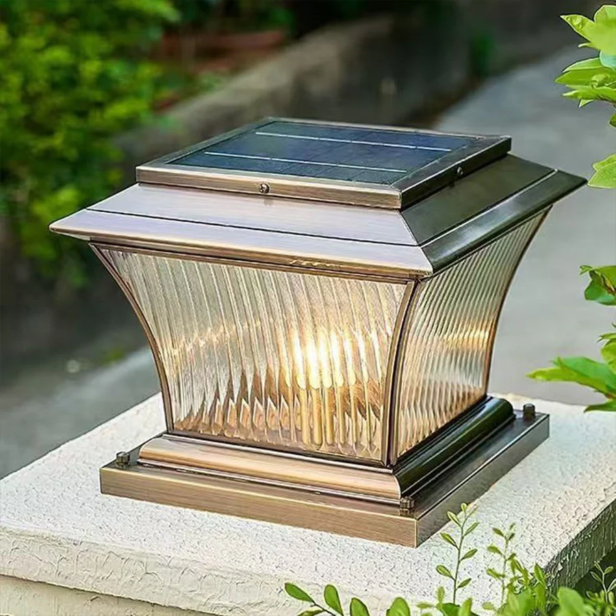 Counse Copper European style Glass Outdoor Pillar Light - Image 5