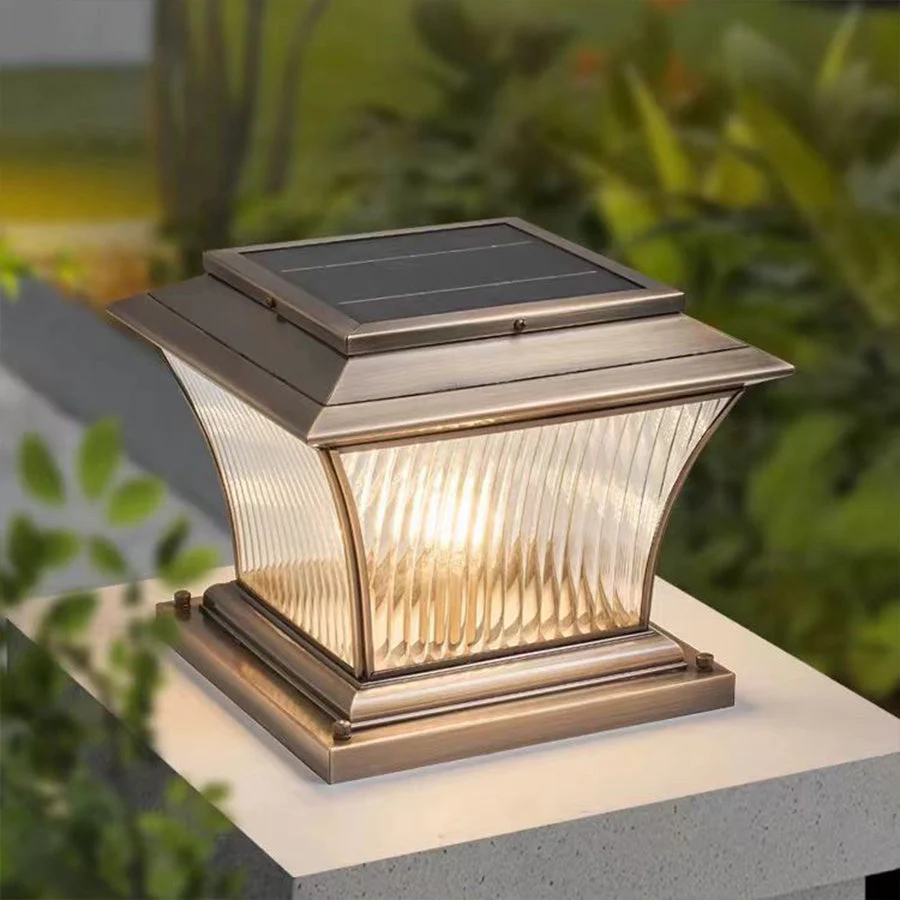 Counse Copper European style Glass Outdoor Pillar Light - Image 6