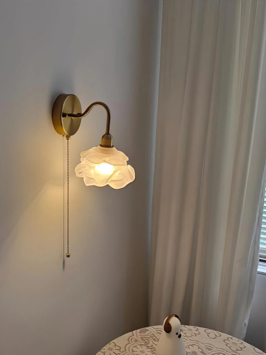 Cove Nordic Art Rose Brass Glass Wall Light - Image 14