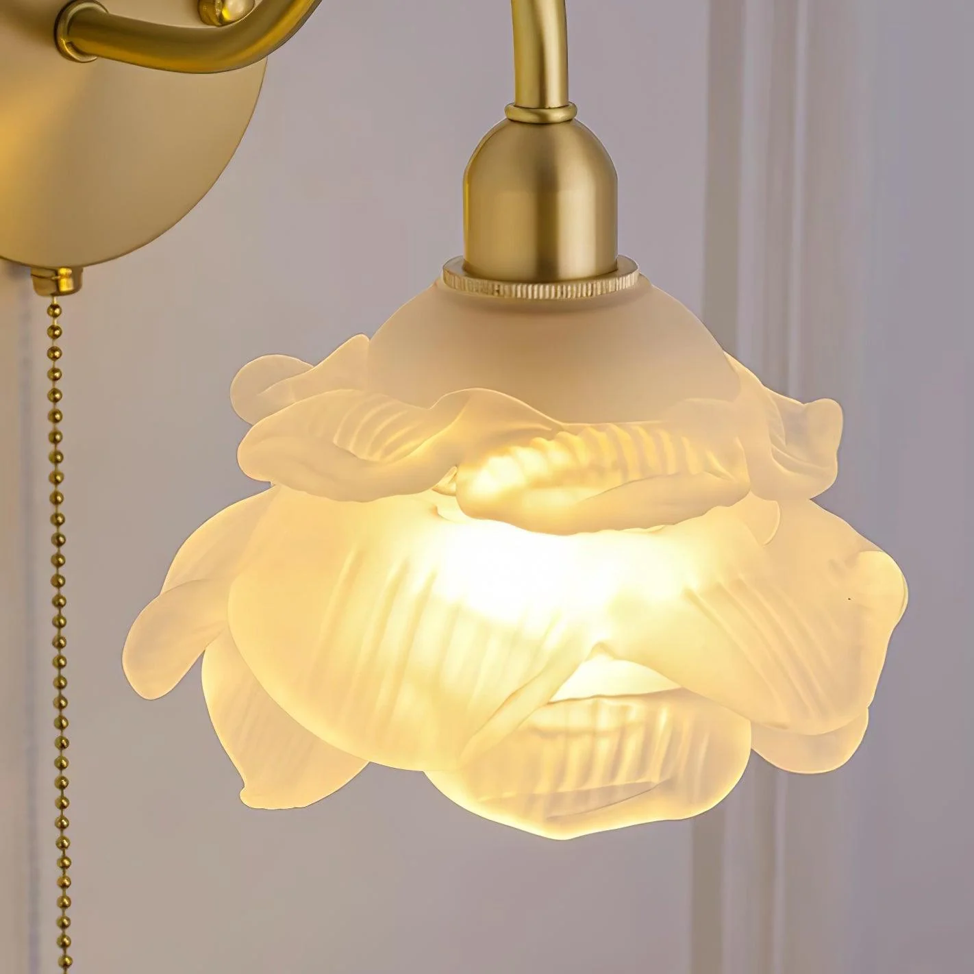 Cove Nordic Art Rose Brass Glass Wall Light - Image 20