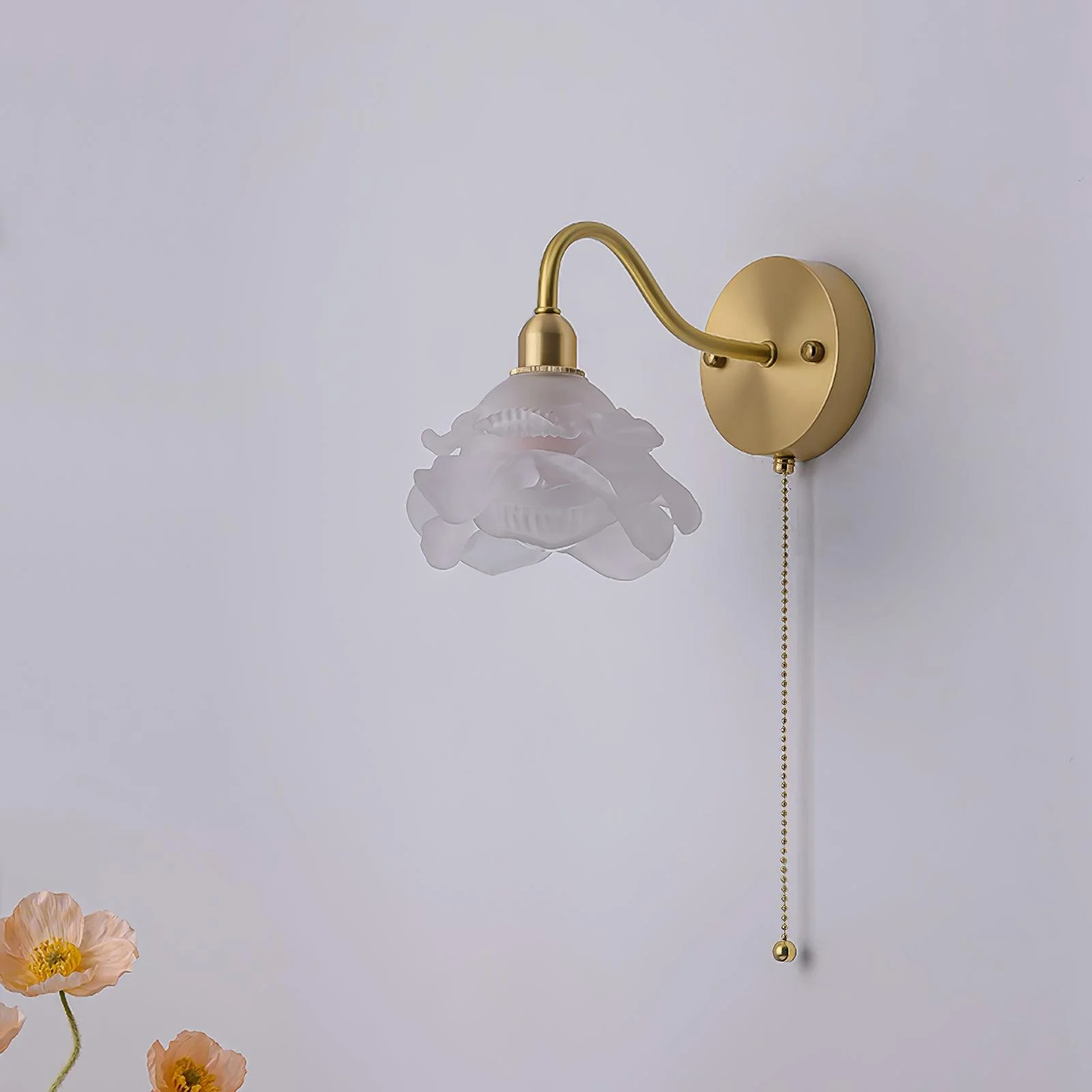 Cove Nordic Art Rose Brass Glass Wall Light - Image 23