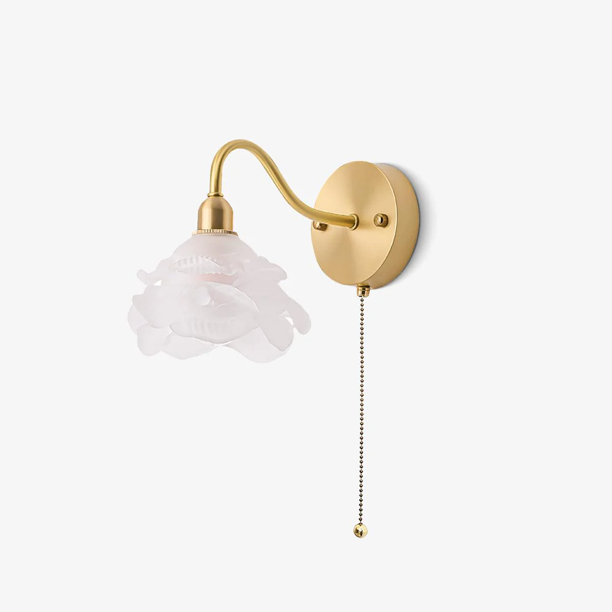 Cove Nordic Art Rose Brass Glass Wall Light - Image 7