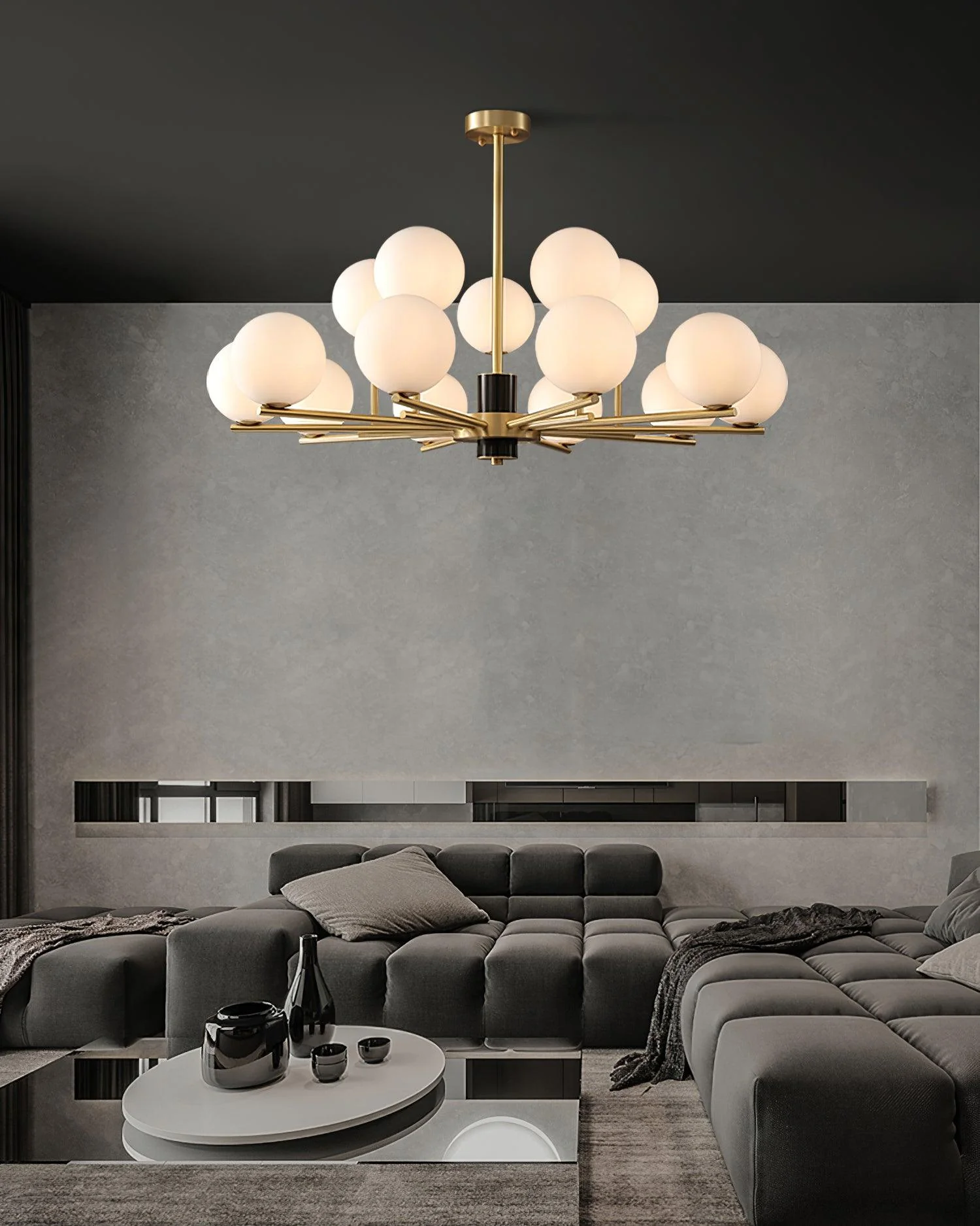 Covynel Mid-Century Brass Chandelier - Image 12