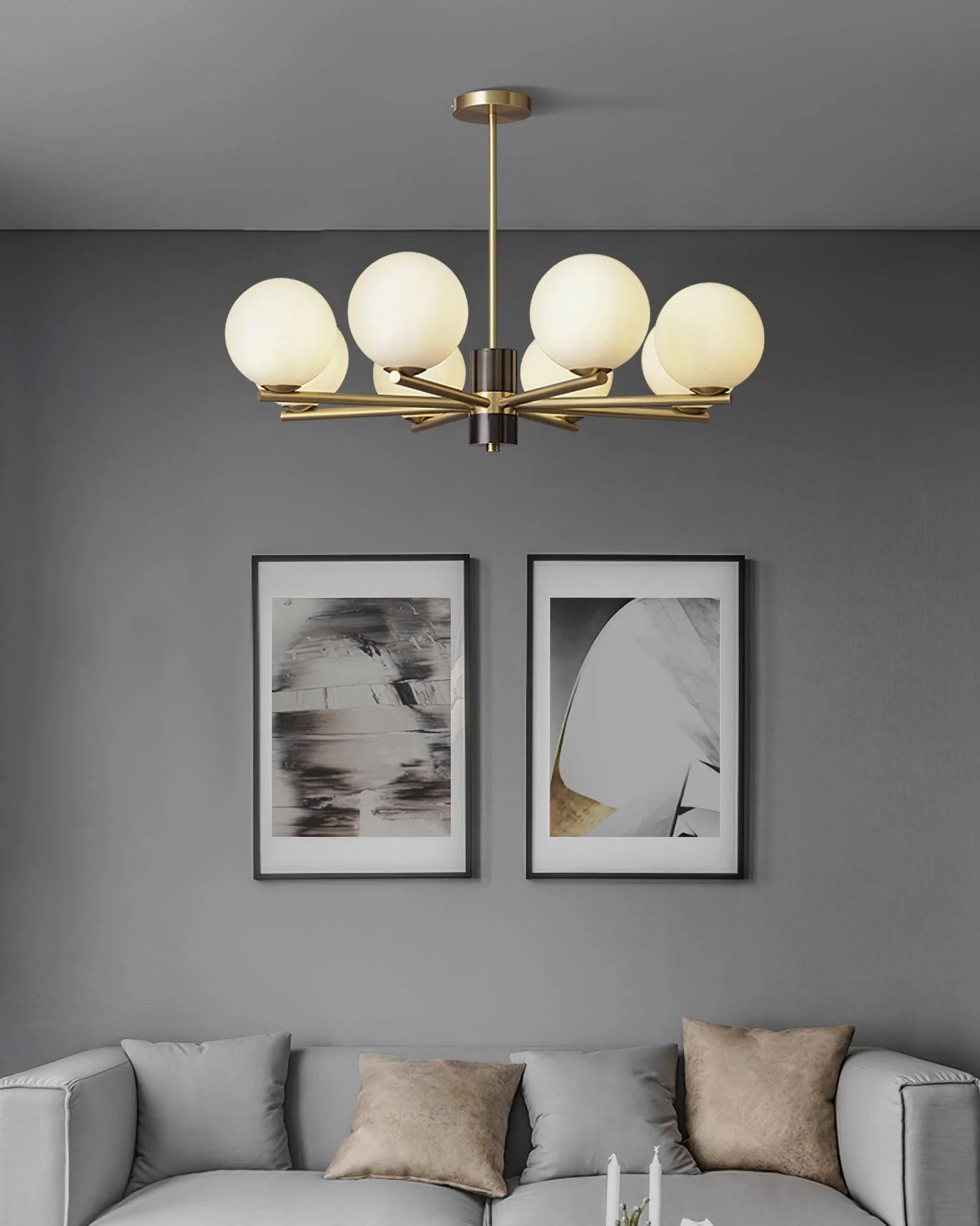 Covynel Mid-Century Brass Chandelier - Image 16