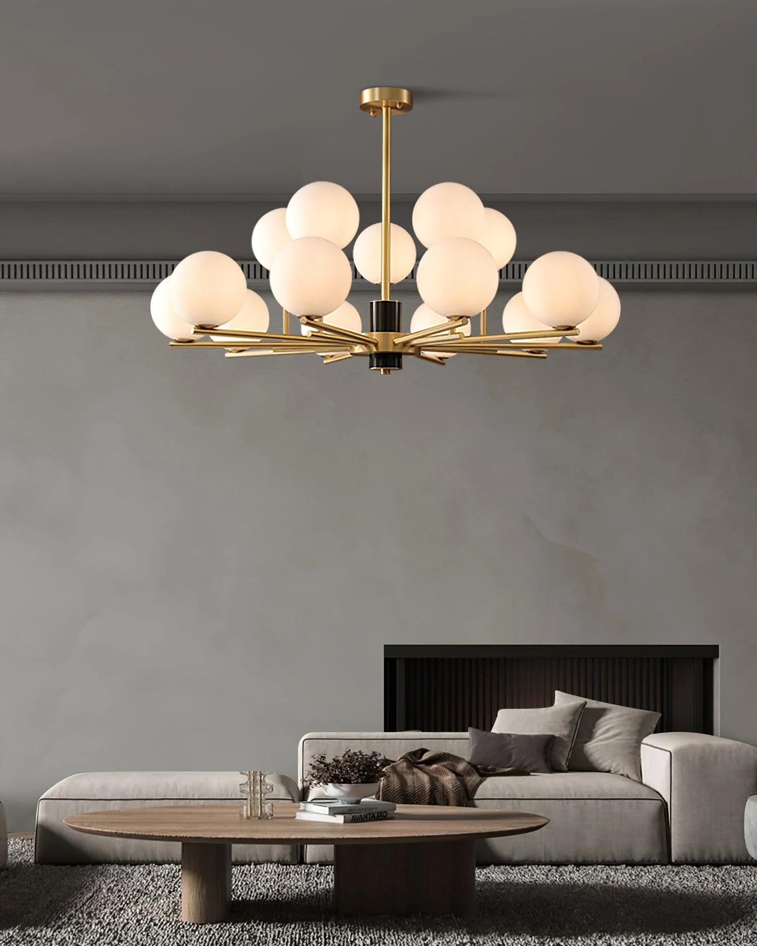 Covynel Mid-Century Brass Chandelier - Image 18
