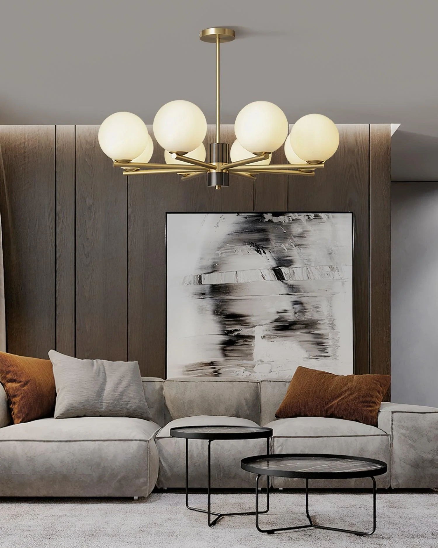 Covynel Mid-Century Brass Chandelier - Image 20