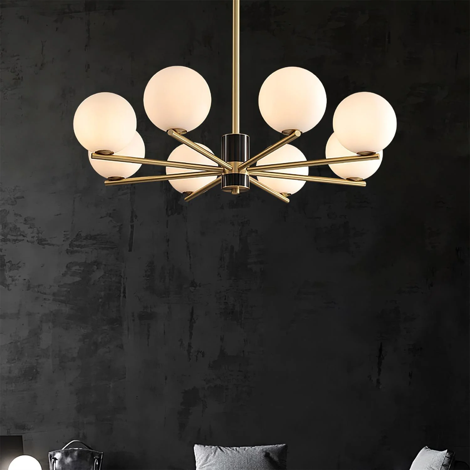Covynel Mid-Century Brass Chandelier - Image 21