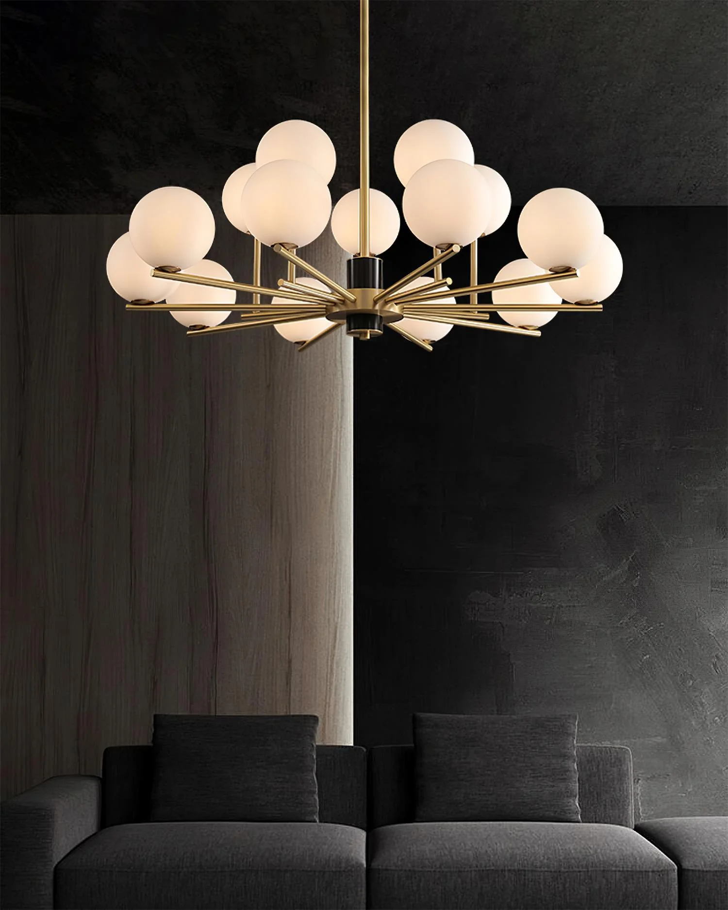 Covynel Mid-Century Brass Chandelier - Image 22