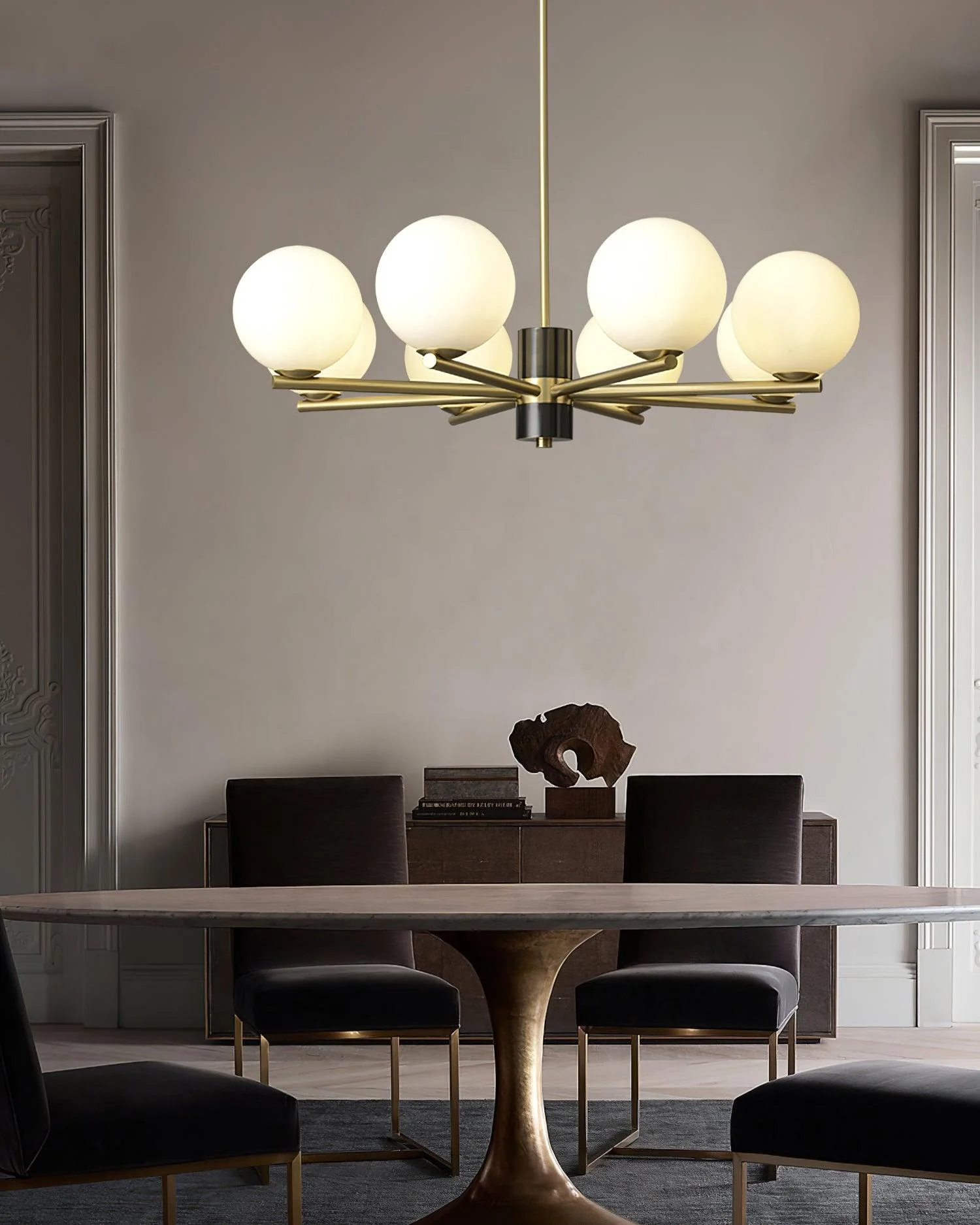 Covynel Mid-Century Brass Chandelier - Image 23