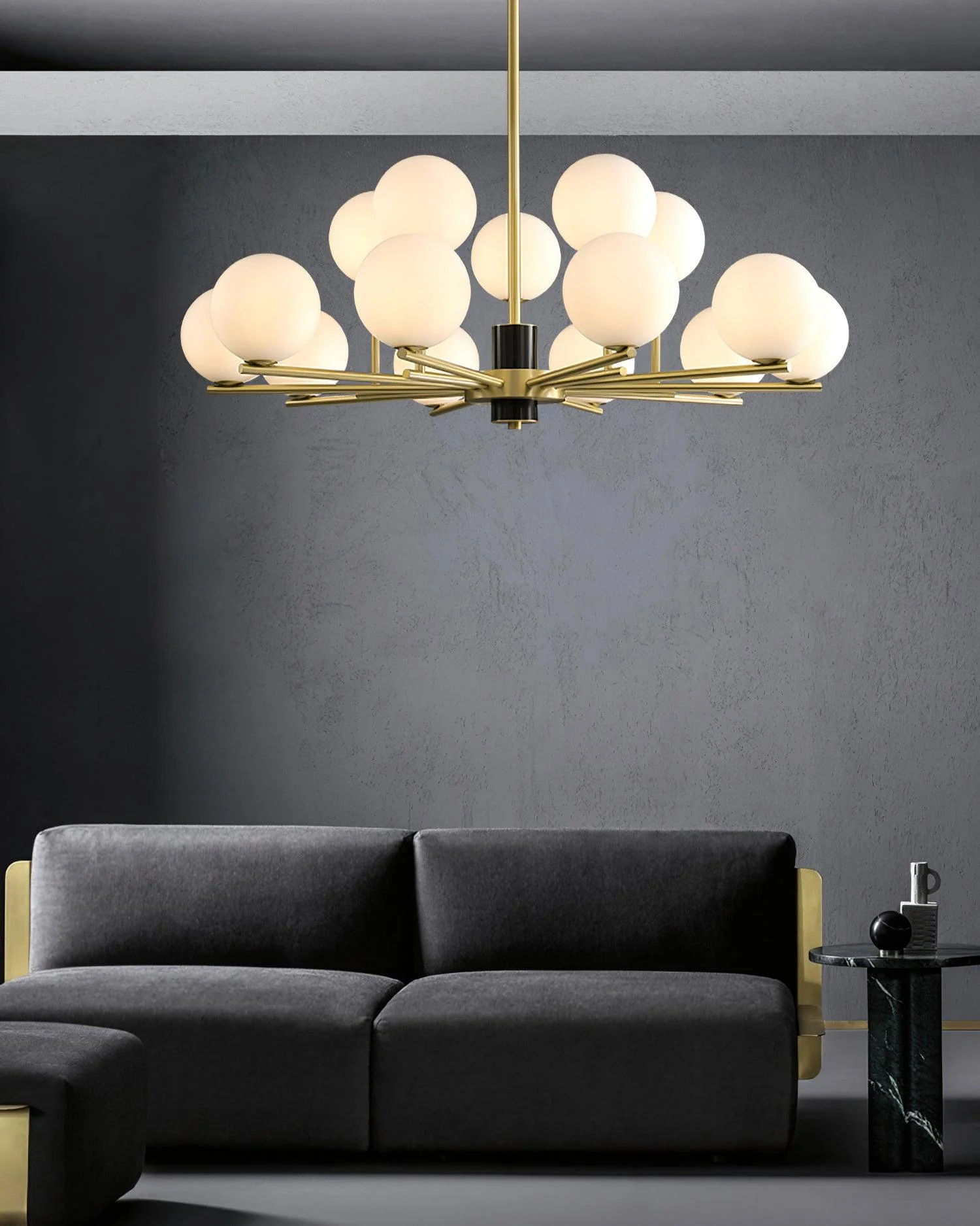 Covynel Mid-Century Brass Chandelier - Image 26