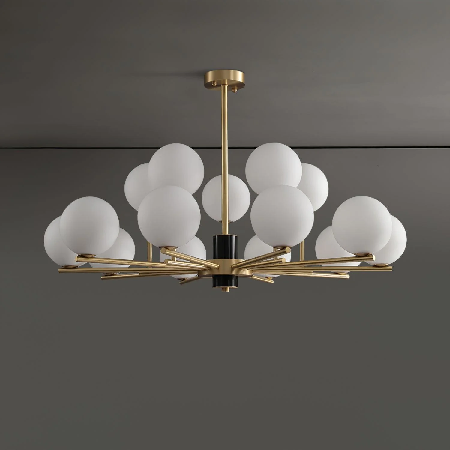 Covynel Mid-Century Brass Chandelier - Image 3