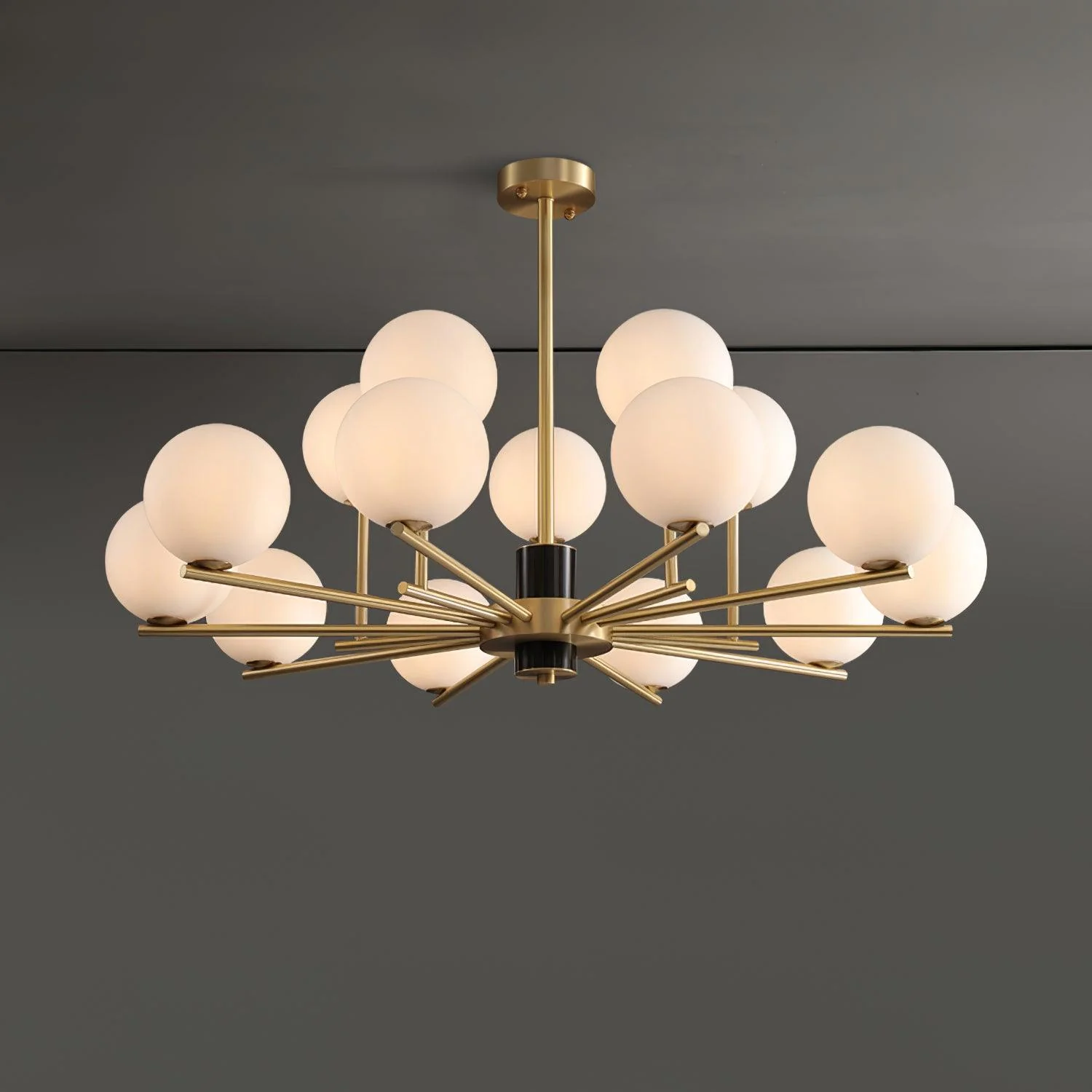 Covynel Mid-Century Brass Chandelier - Image 4