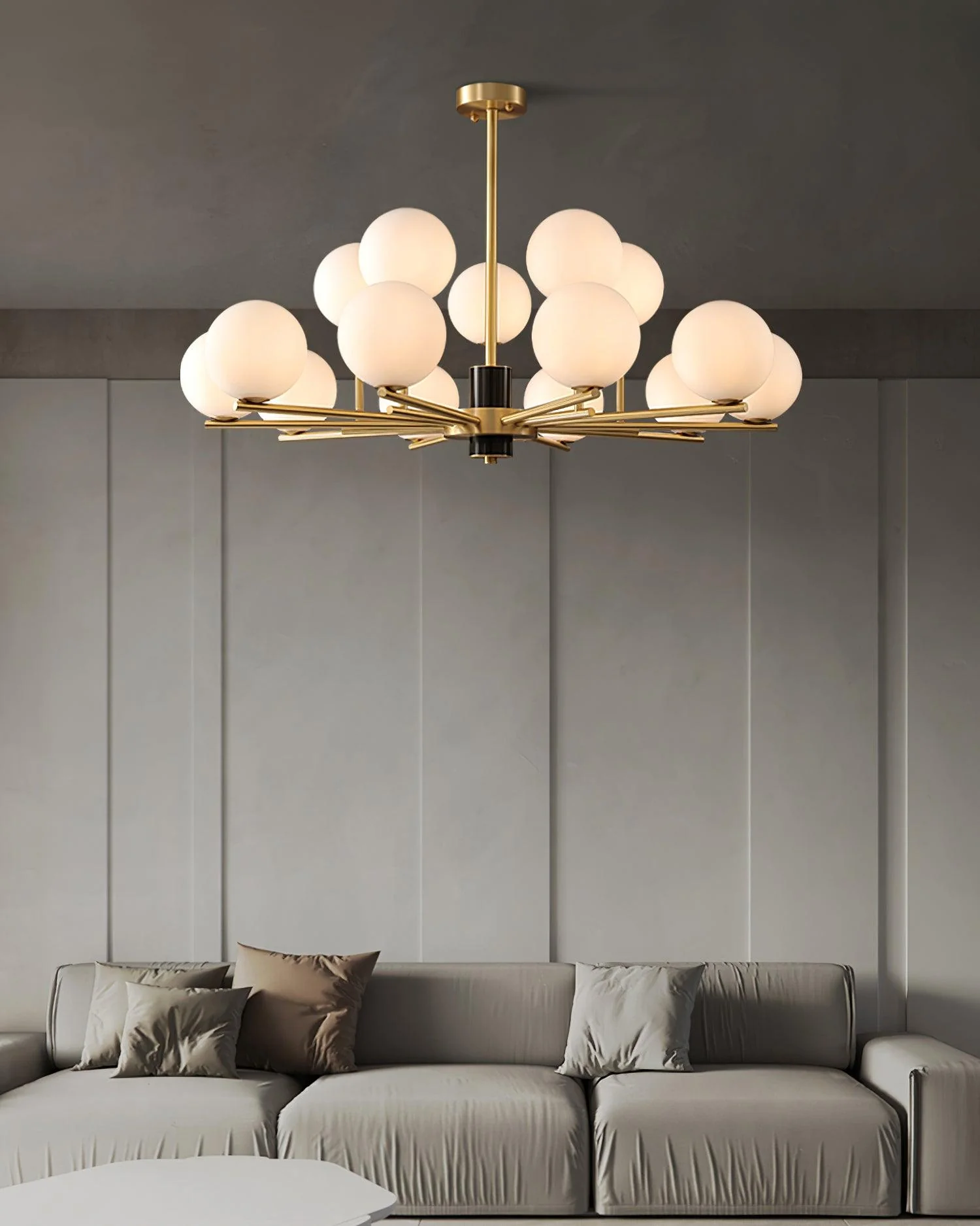 Covynel Mid-Century Brass Chandelier - Image 5