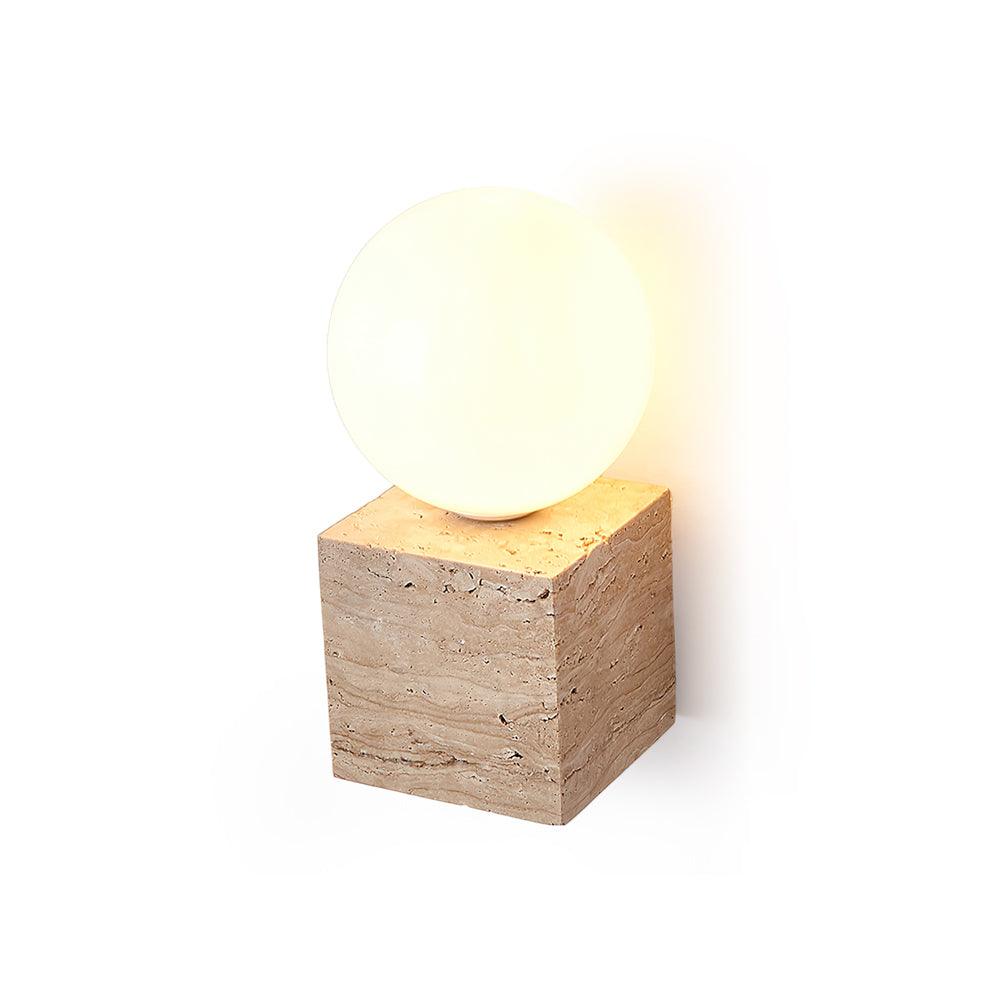 Cube Minimalist Travertine Wall Light