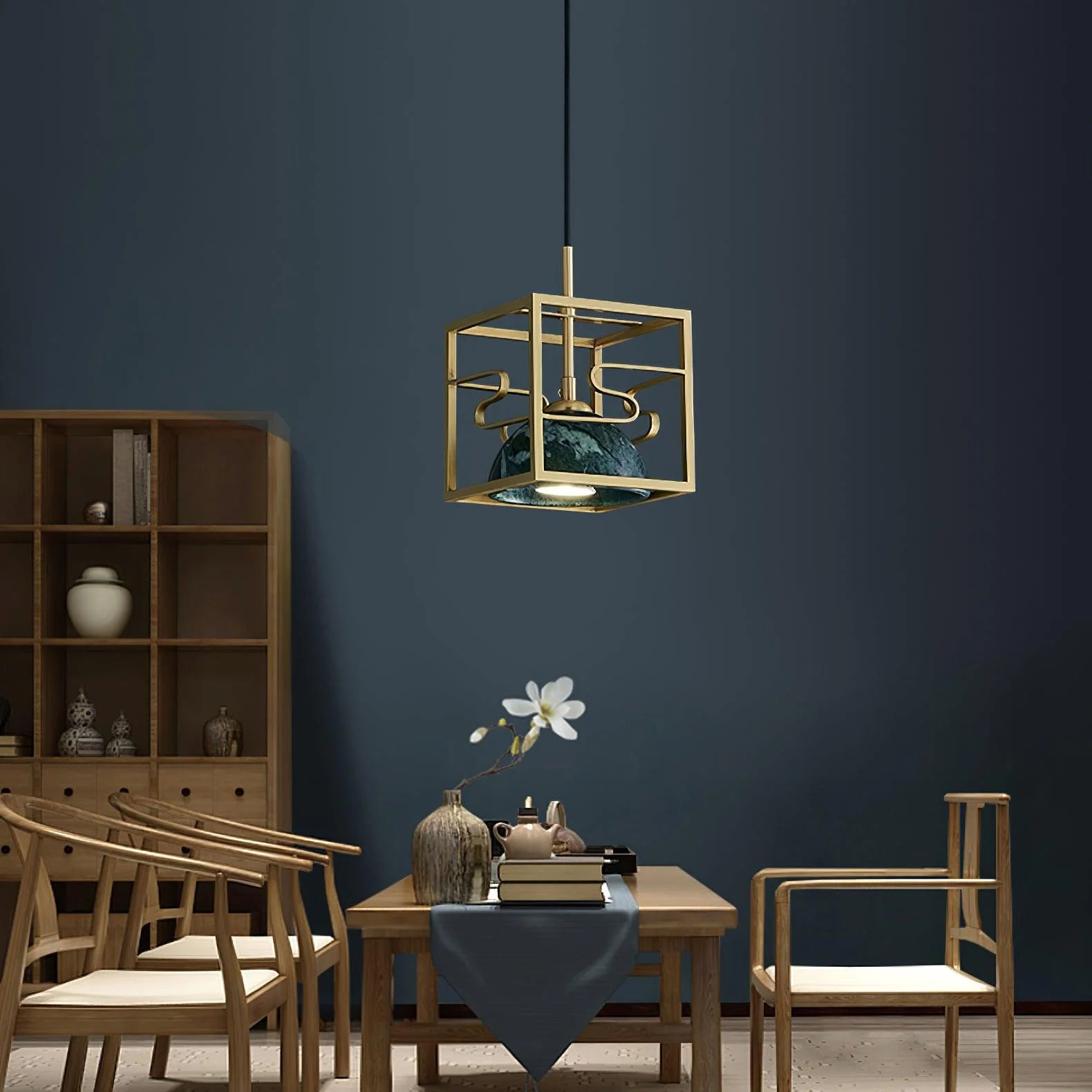 Cubo Modern Brass Pendant Lamp - Image 12