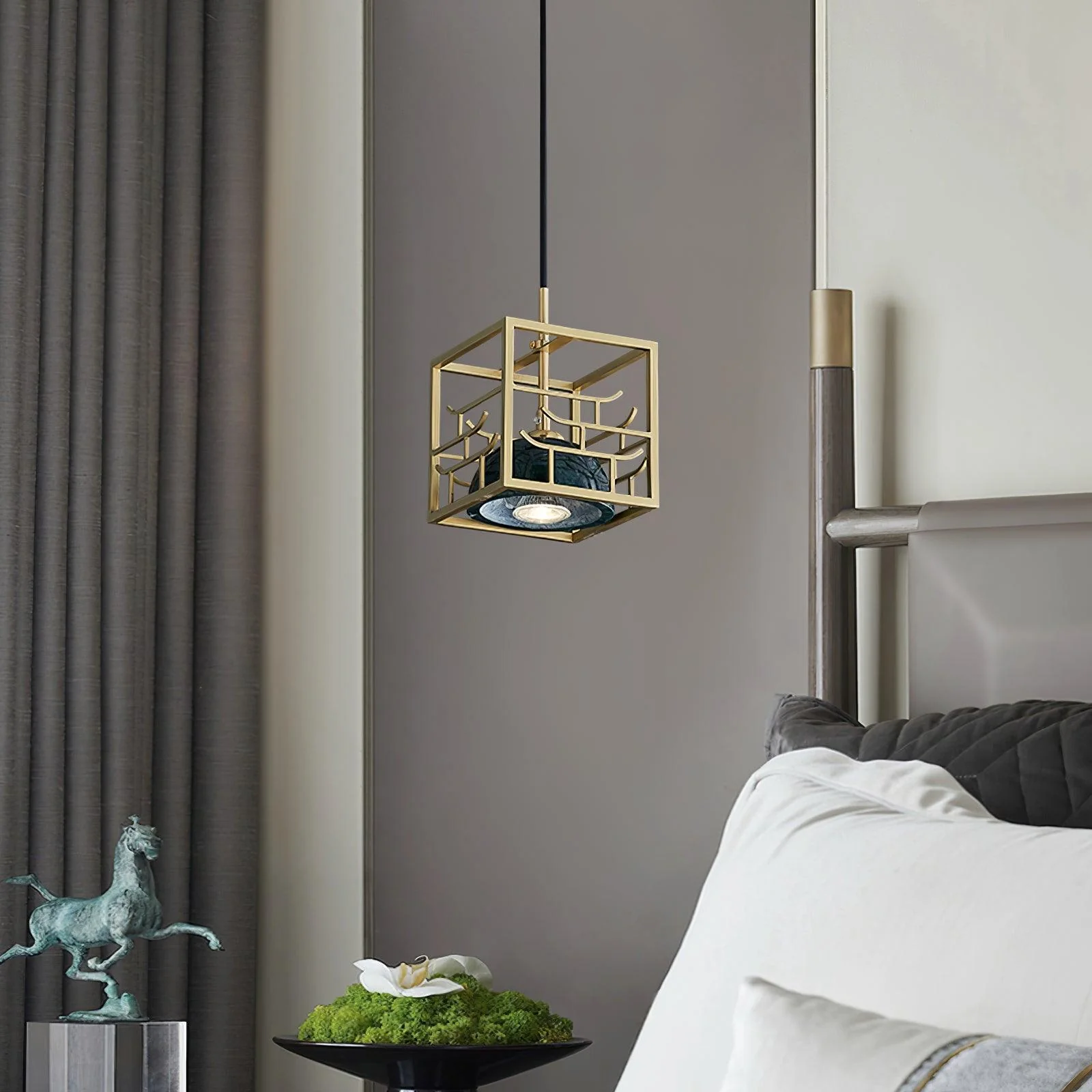 Cubo Modern Brass Pendant Lamp - Image 16