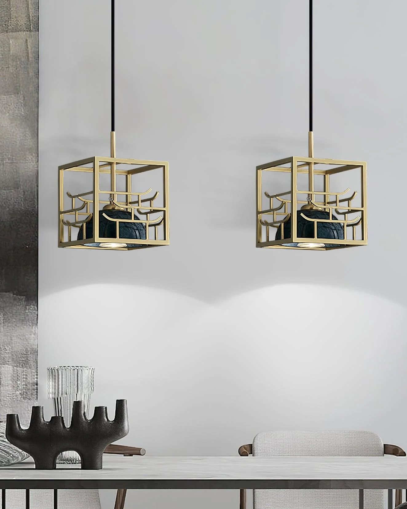 Cubo Modern Brass Pendant Lamp - Image 21