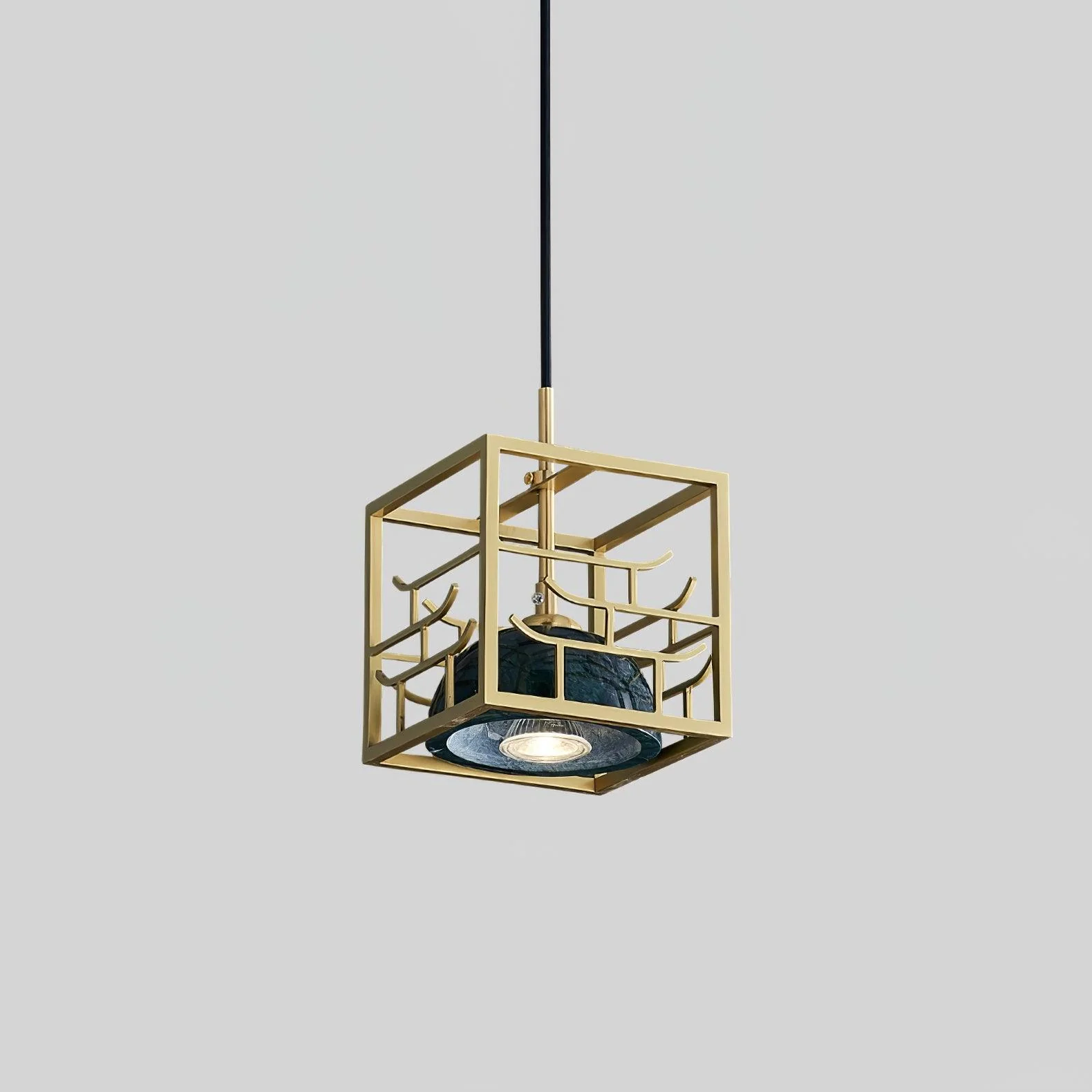 Cubo Modern Brass Pendant Lamp - Image 25