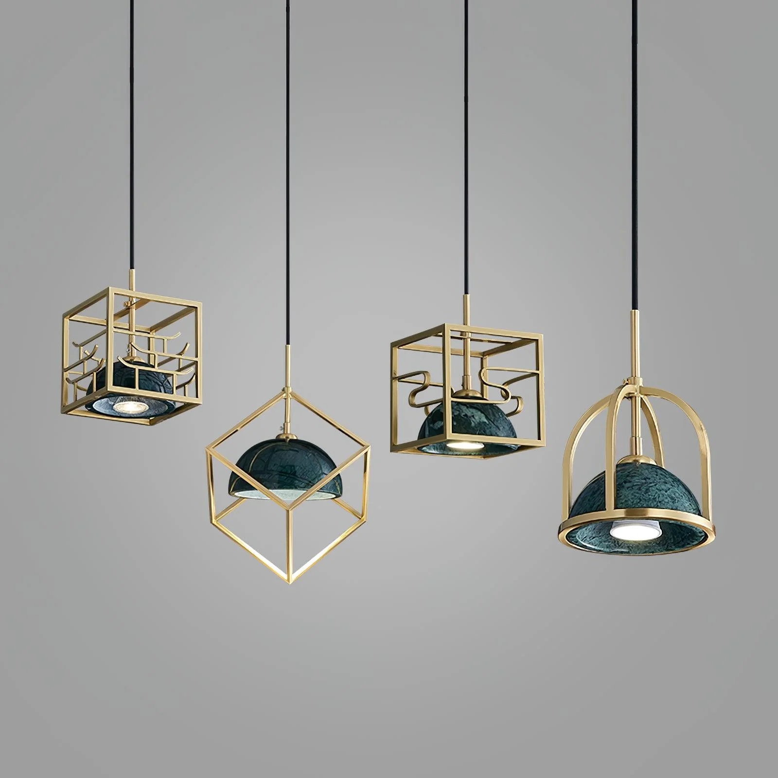 Cubo Modern Brass Pendant Lamp - Image 26