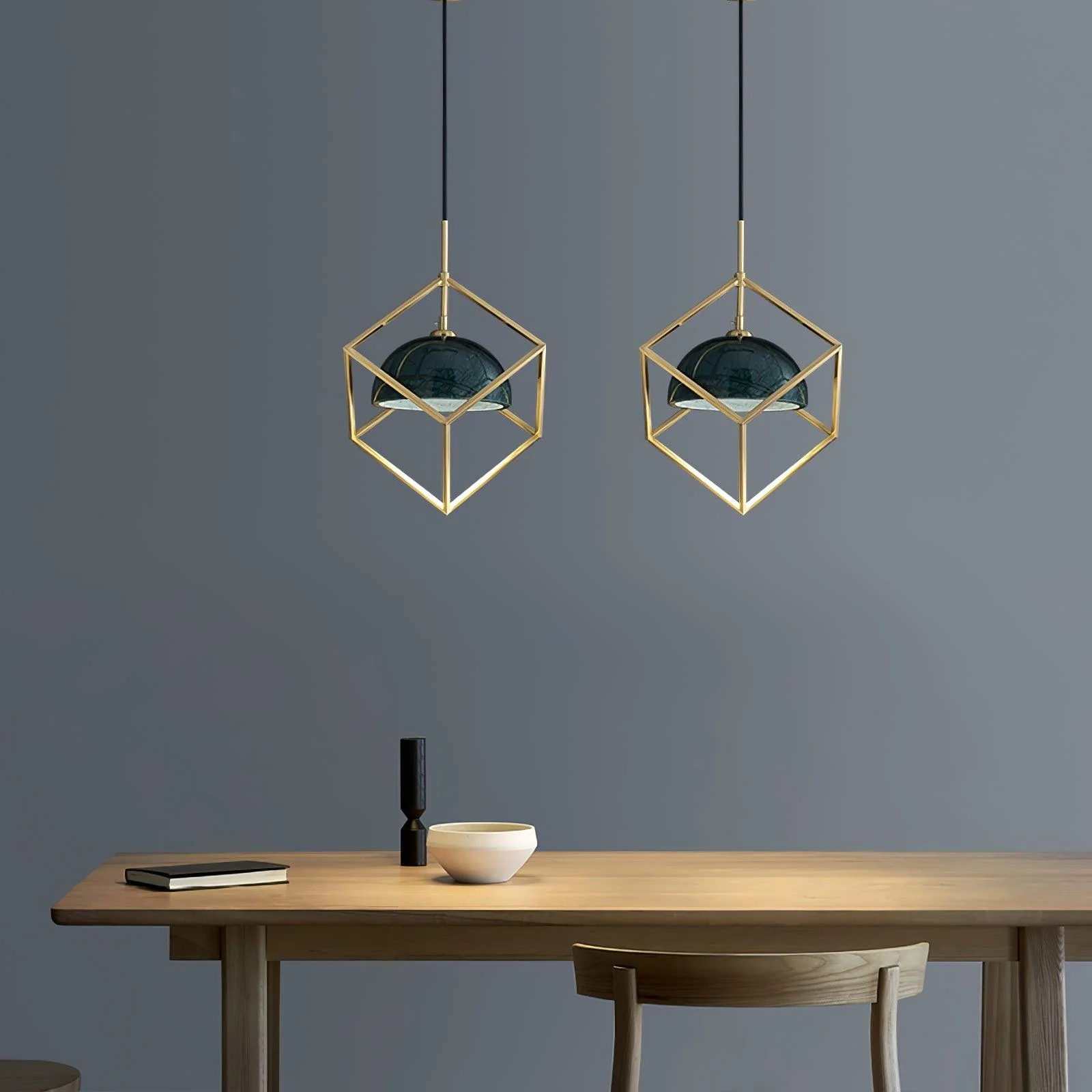 Cubo Modern Brass Pendant Lamp - Image 4