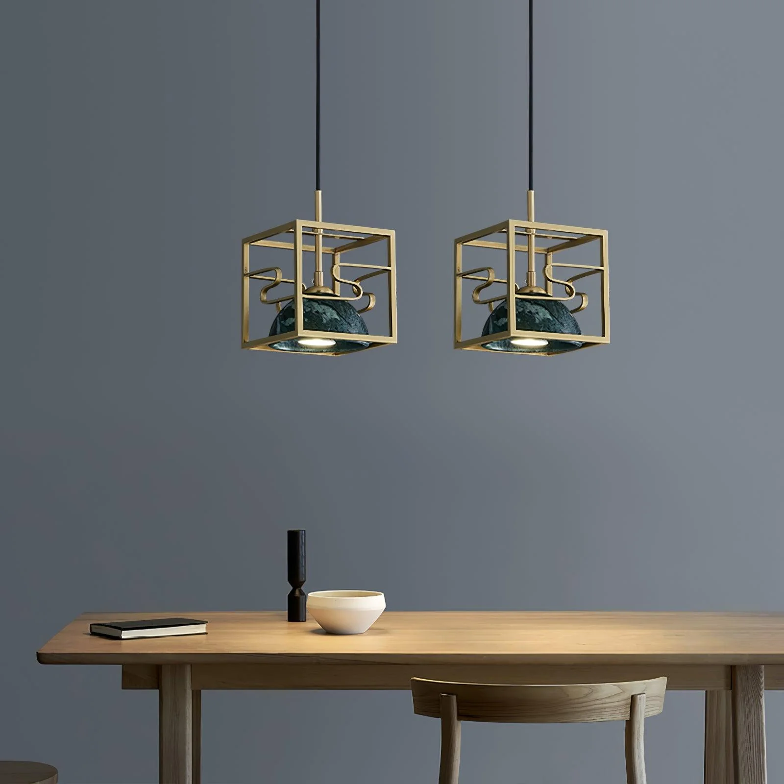 Cubo Modern Brass Pendant Lamp - Image 7