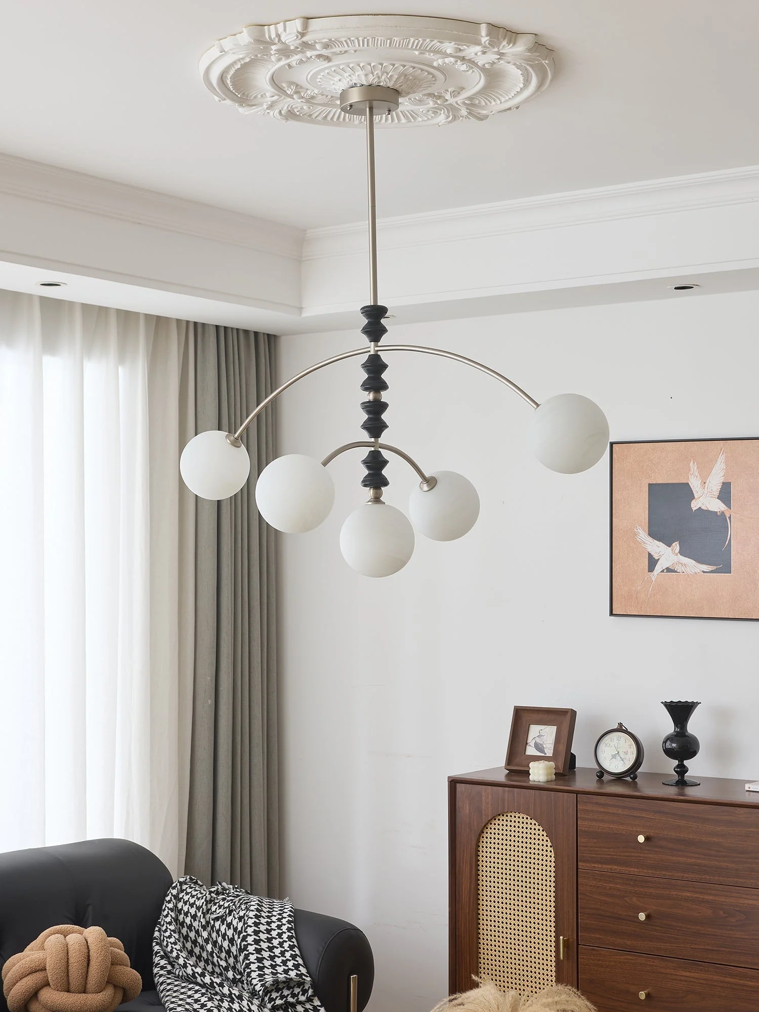 Cucarara Traditional Nordic Art Arc Wood Chandelier - Image 17