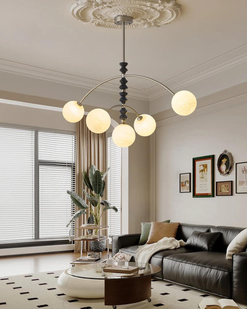 Cucarara Traditional Nordic Art Arc Wood Chandelier - Image 2
