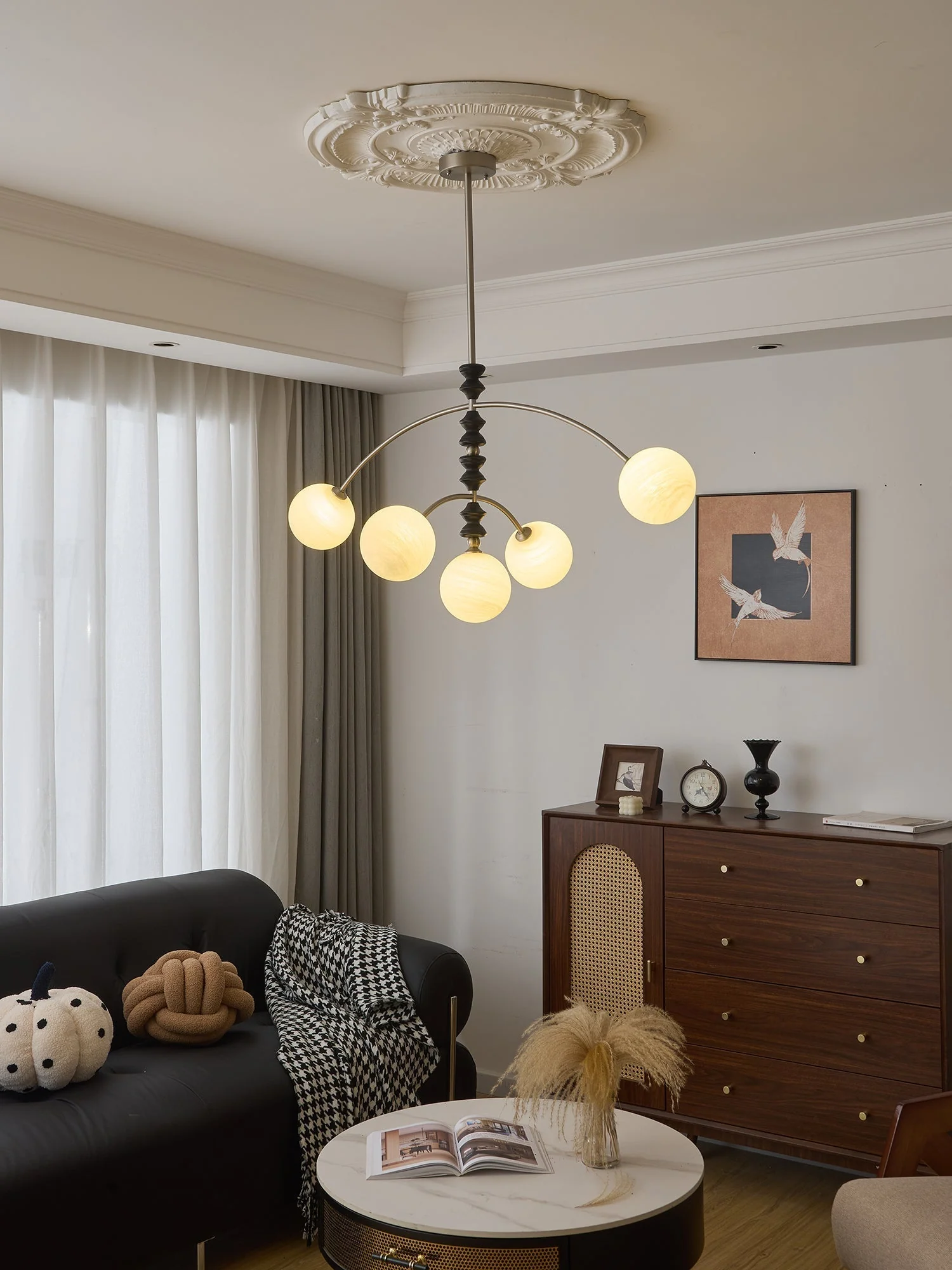 Cucarara Traditional Nordic Art Arc Wood Chandelier - Image 20