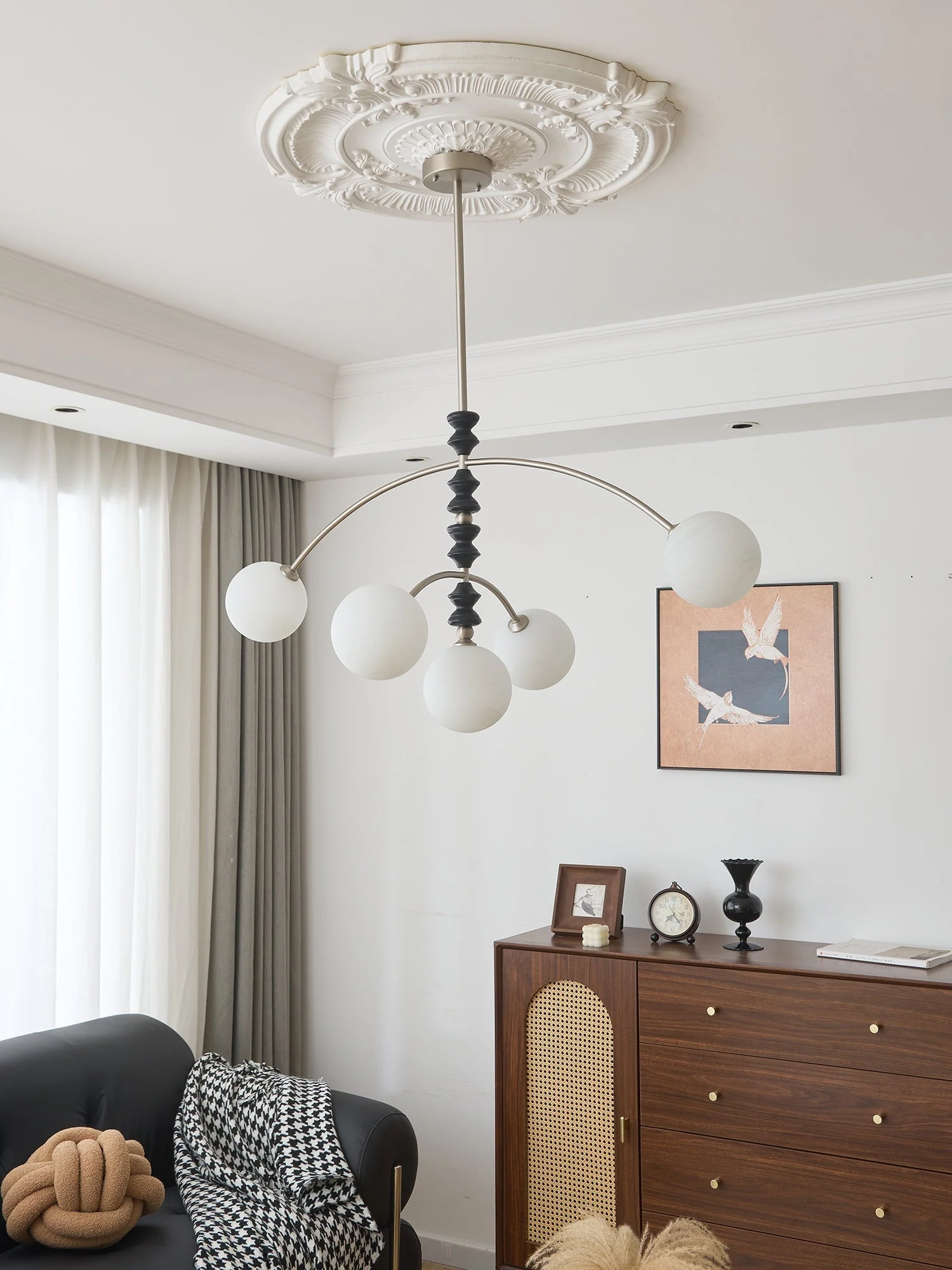 Cucarara Traditional Nordic Art Arc Wood Chandelier - Image 21