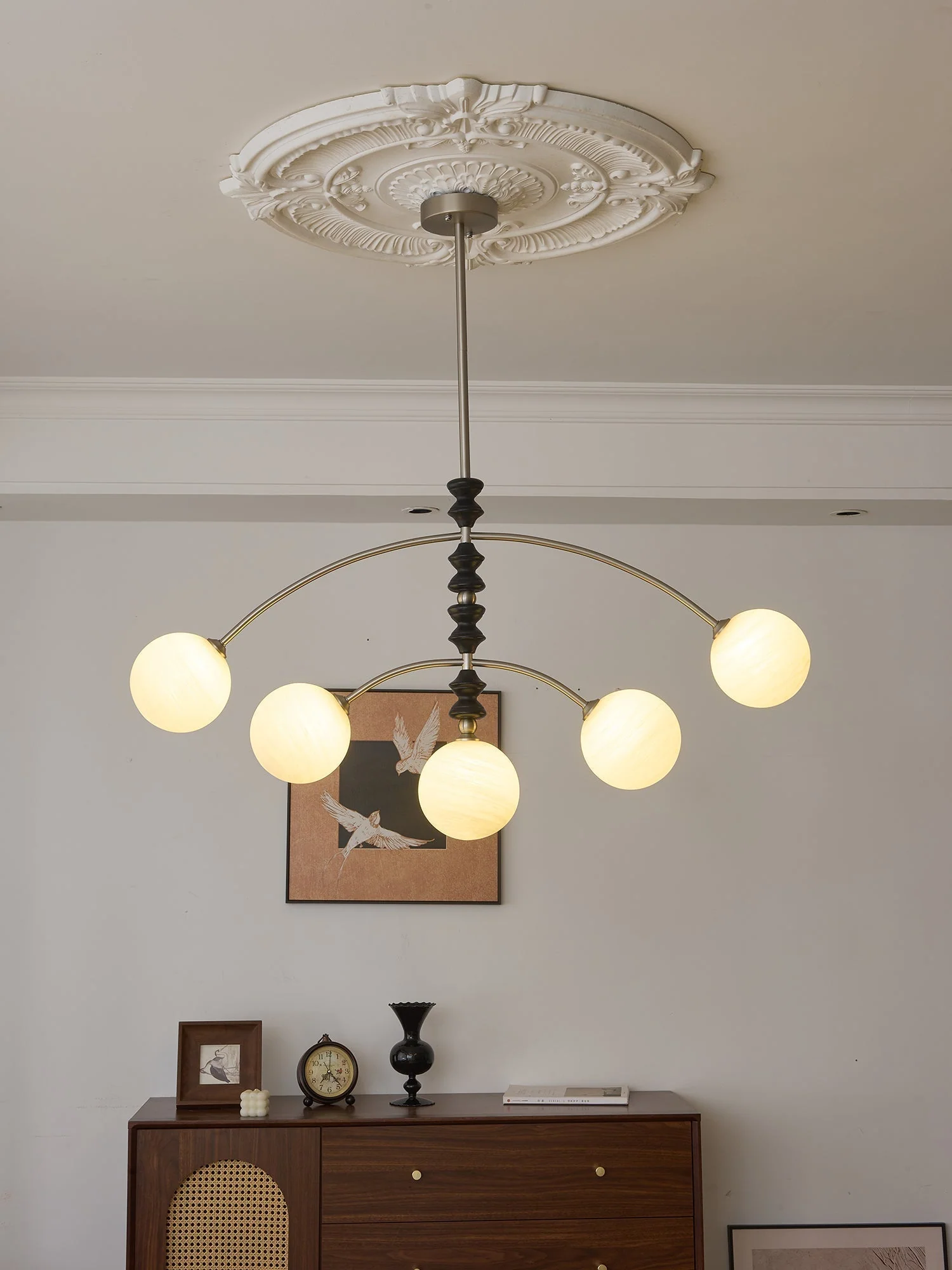 Cucarara Traditional Nordic Art Arc Wood Chandelier - Image 22