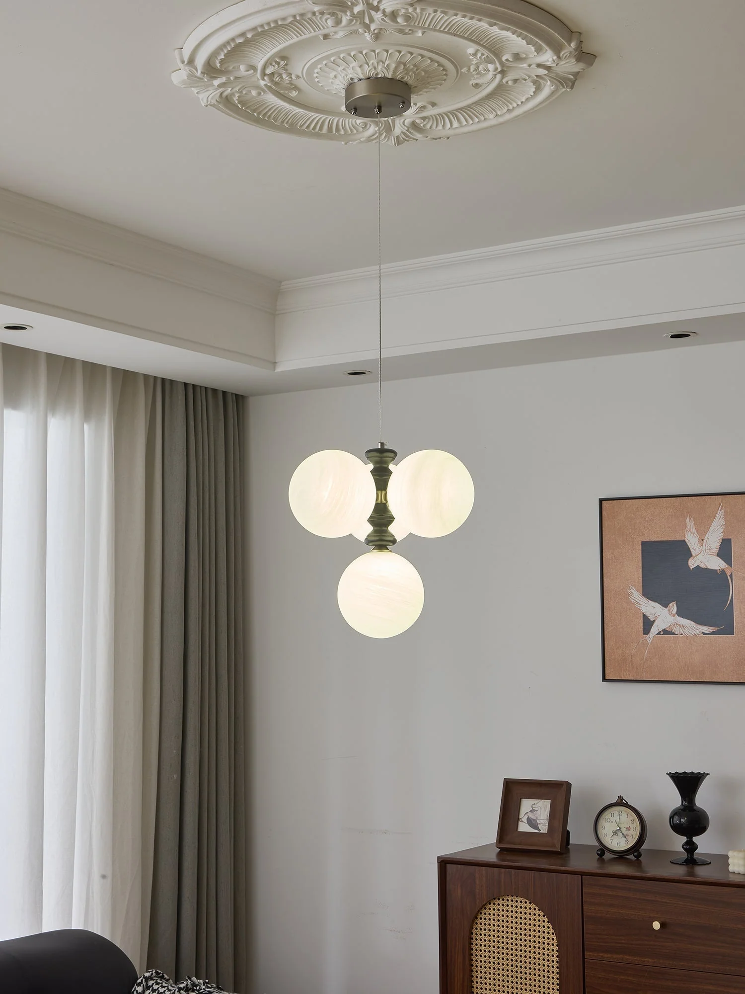 Cucarara Traditional Nordic Art Arc Wood Chandelier - Image 25