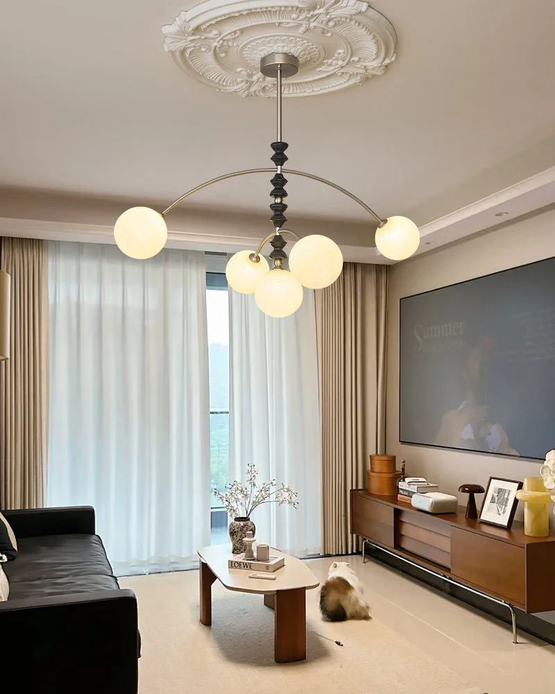 Cucarara Traditional Nordic Art Arc Wood Chandelier - Image 27