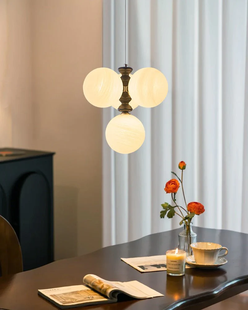 Cucarara Traditional Nordic Art Arc Wood Chandelier - Image 3