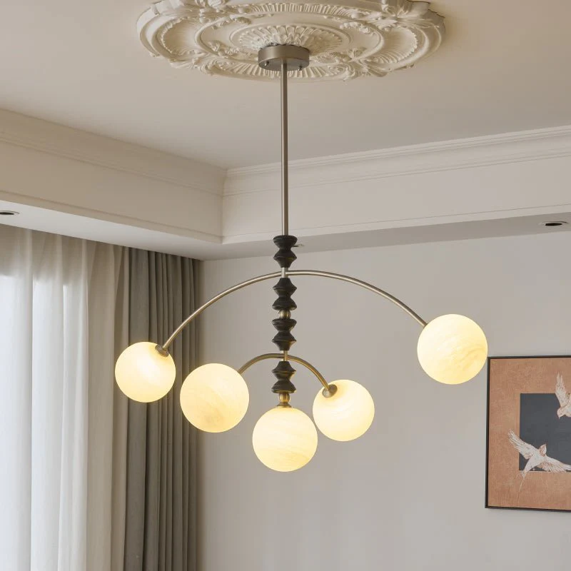 Cucarara Traditional Nordic Art Arc Wood Chandelier - Image 4