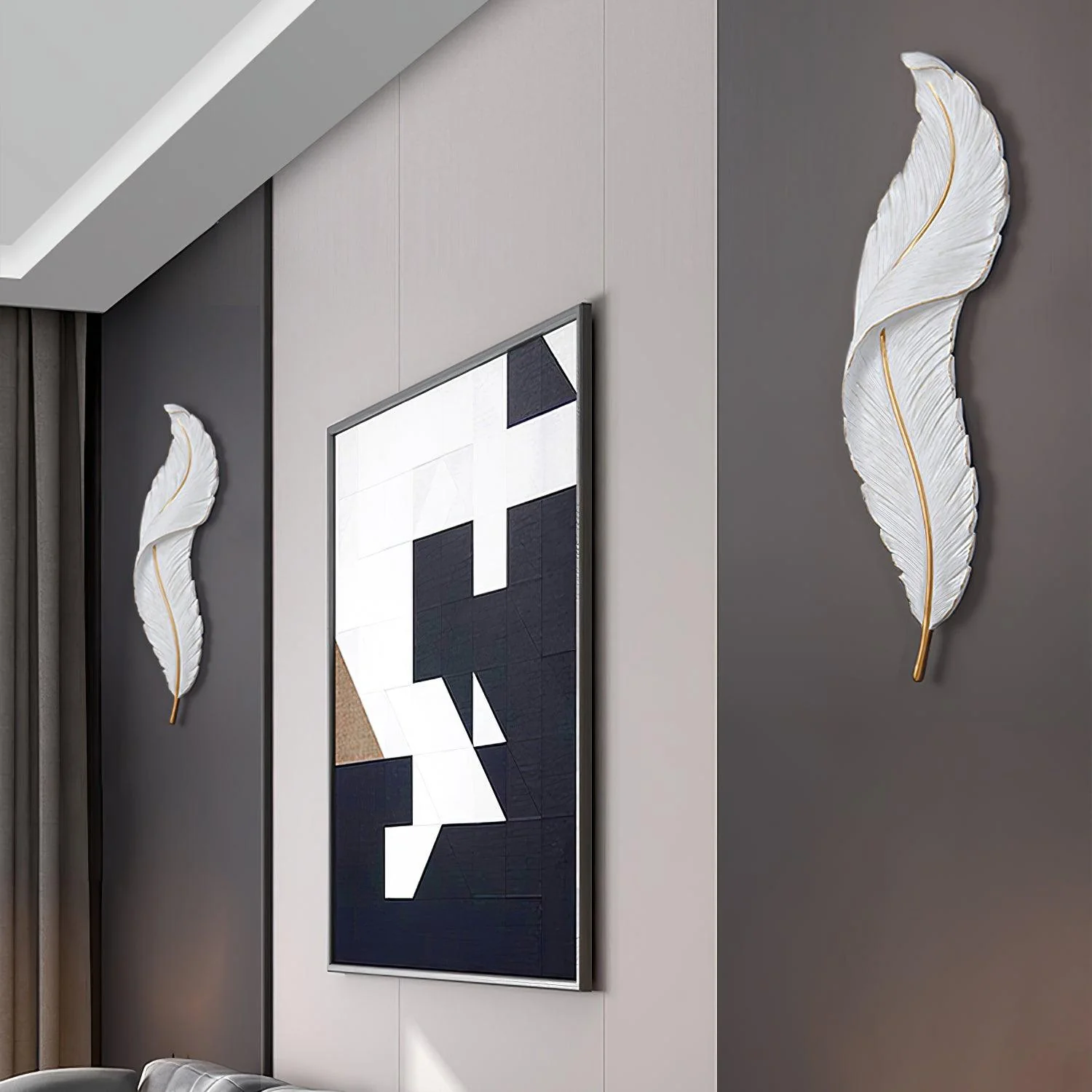 Cumare Individual Creativity Feather Resin Wall Lamp - Image 30