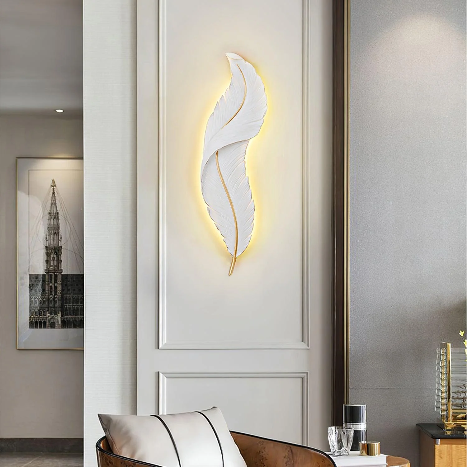 Cumare Individual Creativity Feather Resin Wall Lamp - Image 32