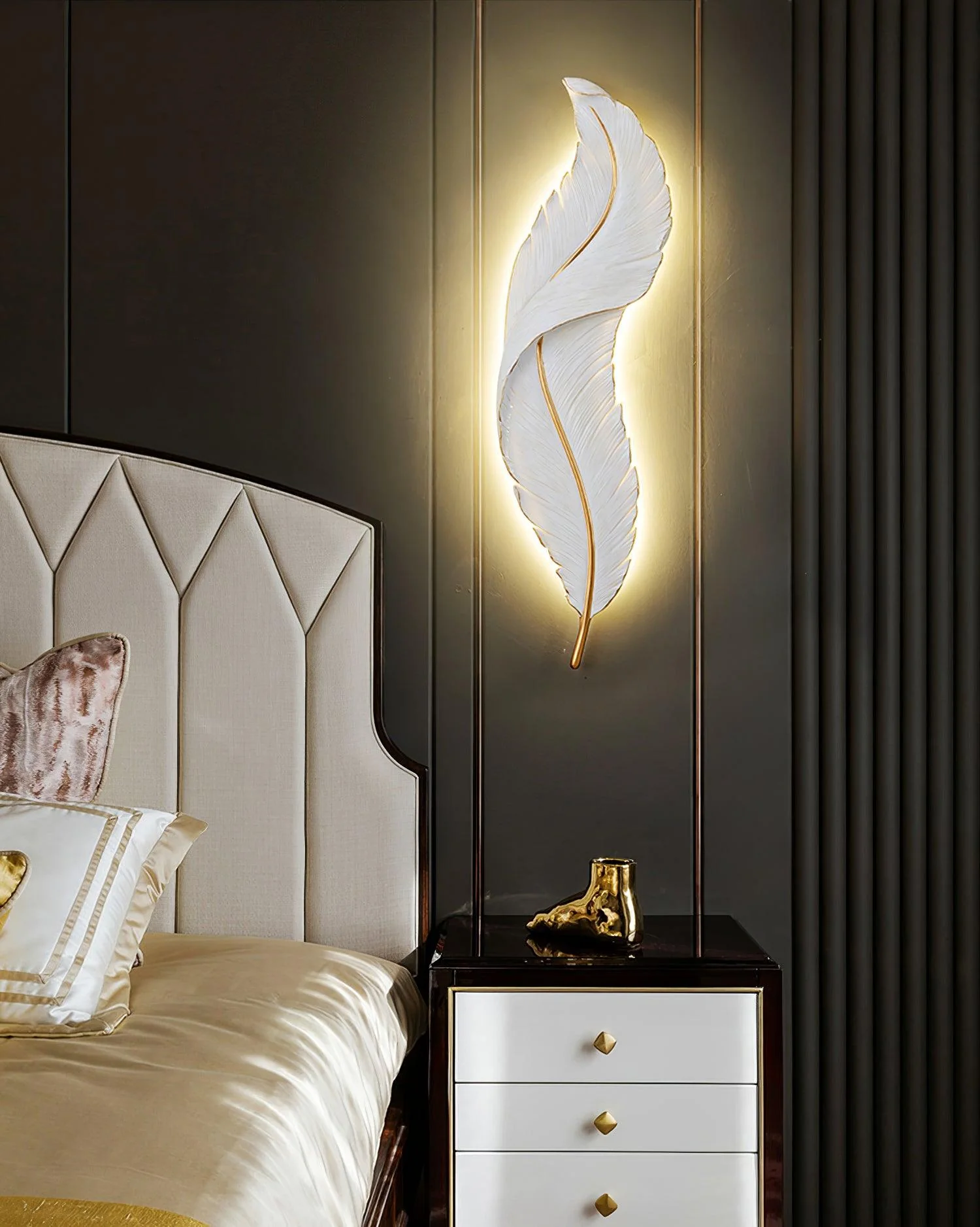 Cumare Individual Creativity Feather Resin Wall Lamp - Image 33