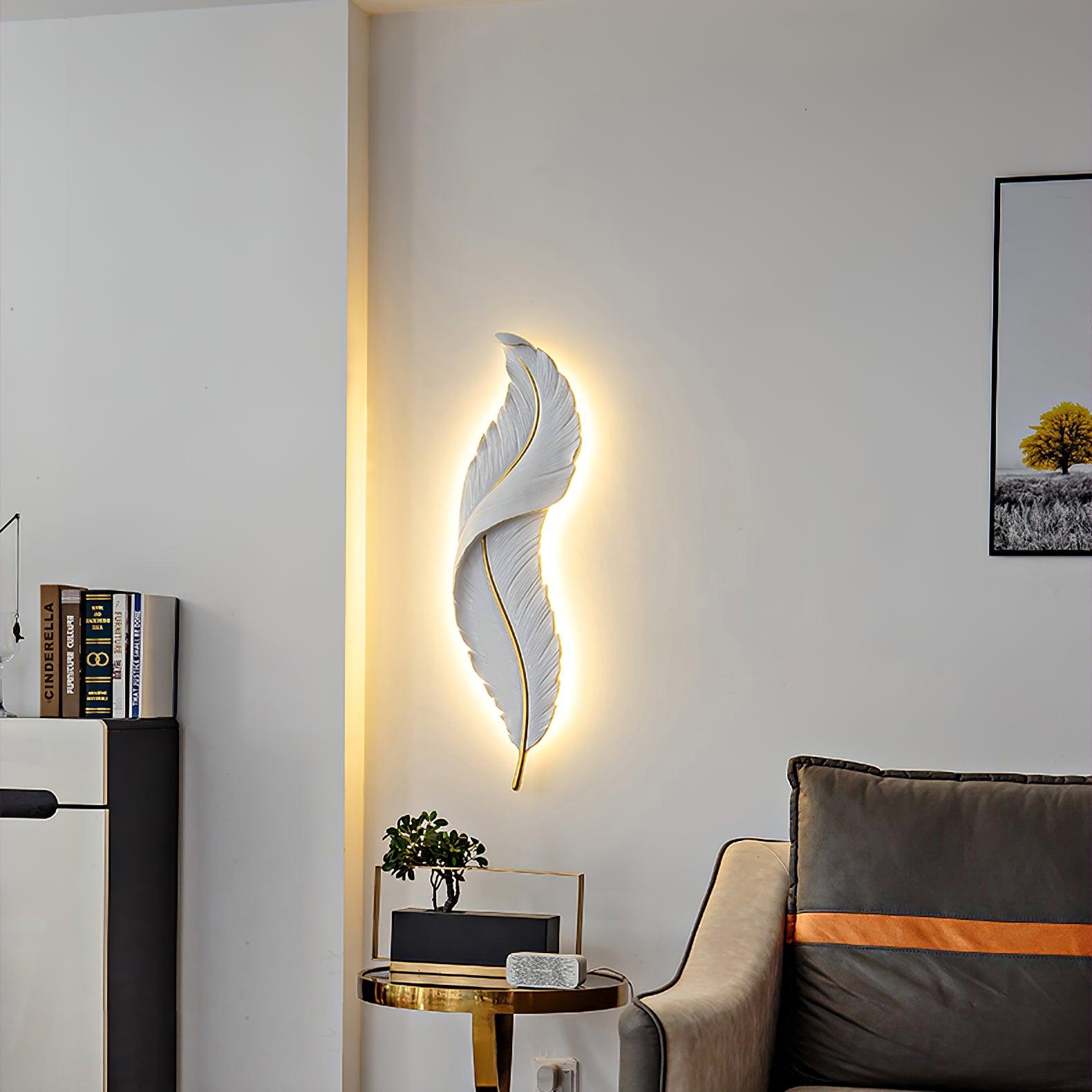 Cumare Individual Creativity Feather Resin Wall Lamp - Image 36