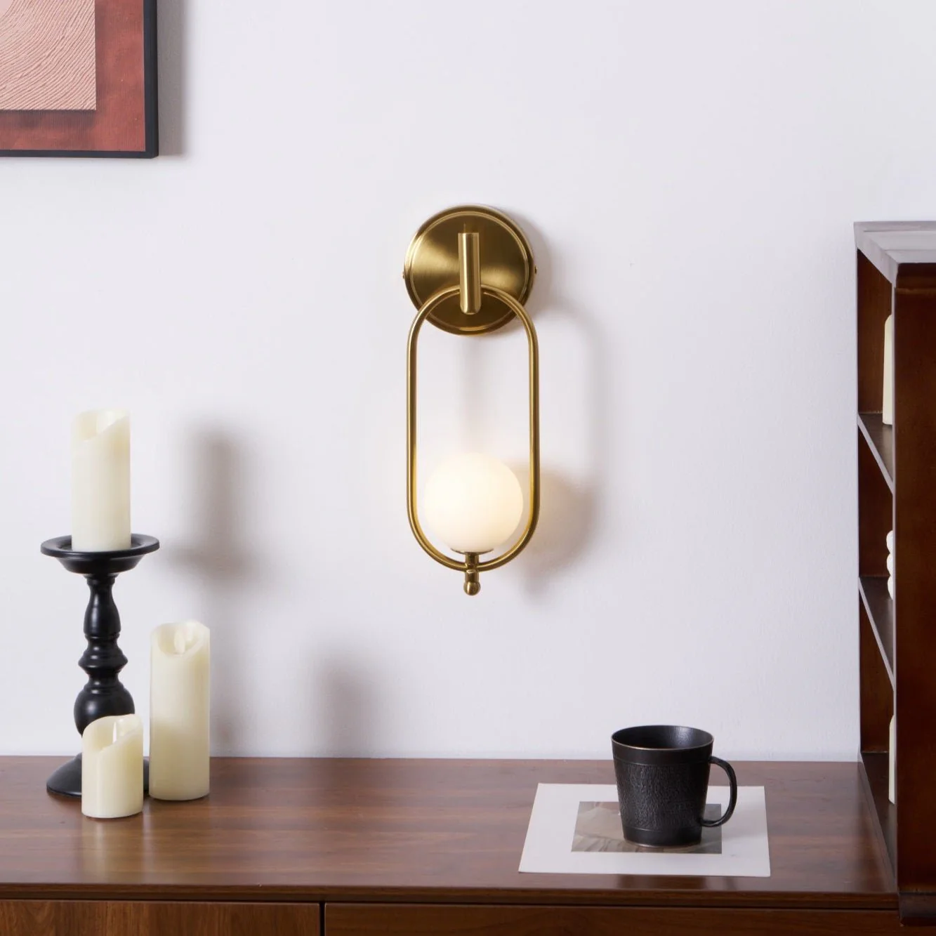 Cumirisra Modern Minimalist Brass Glass Wall Light - Image 3