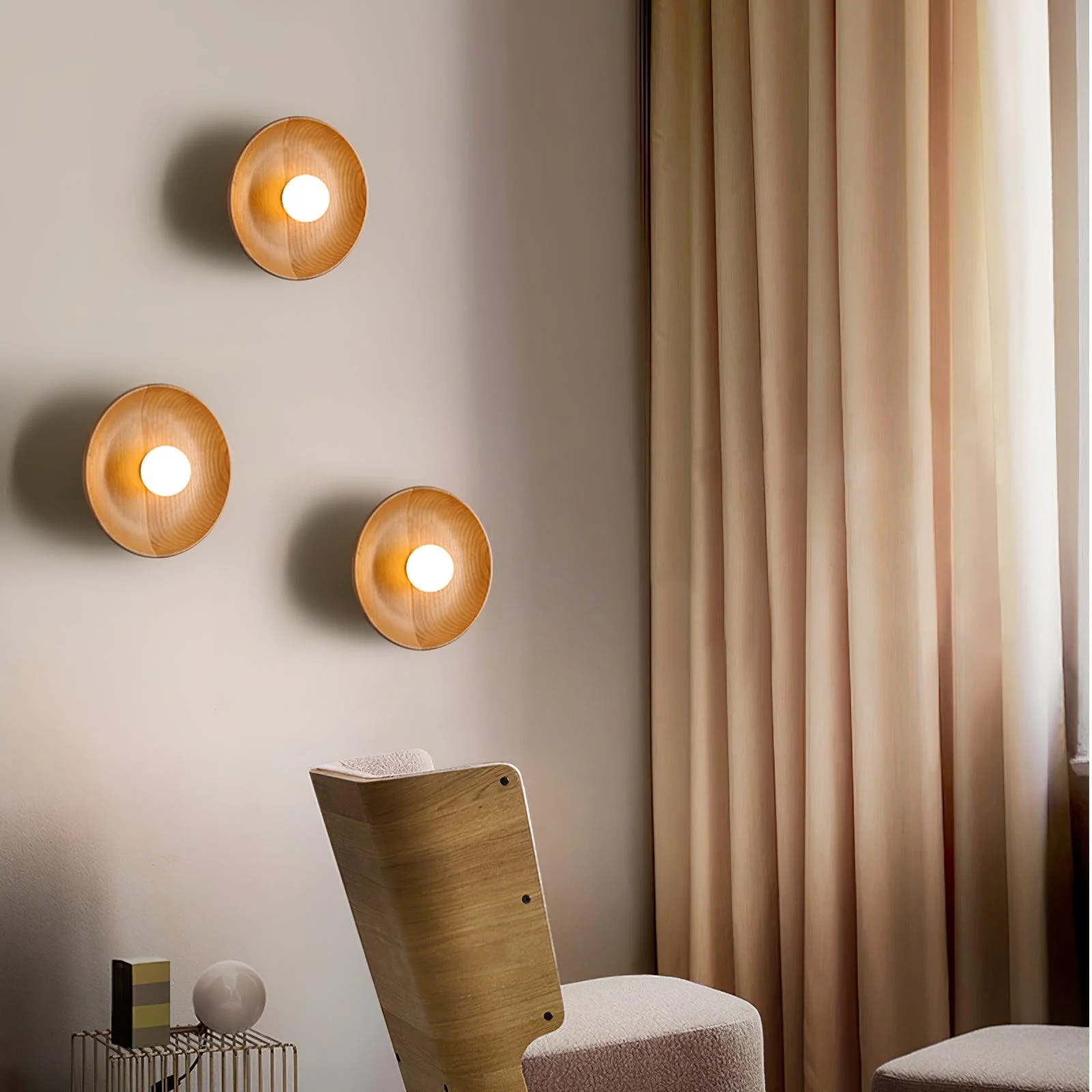Cumirisra Modern Minimalist Glass Wood Wall Lamp - Image 3